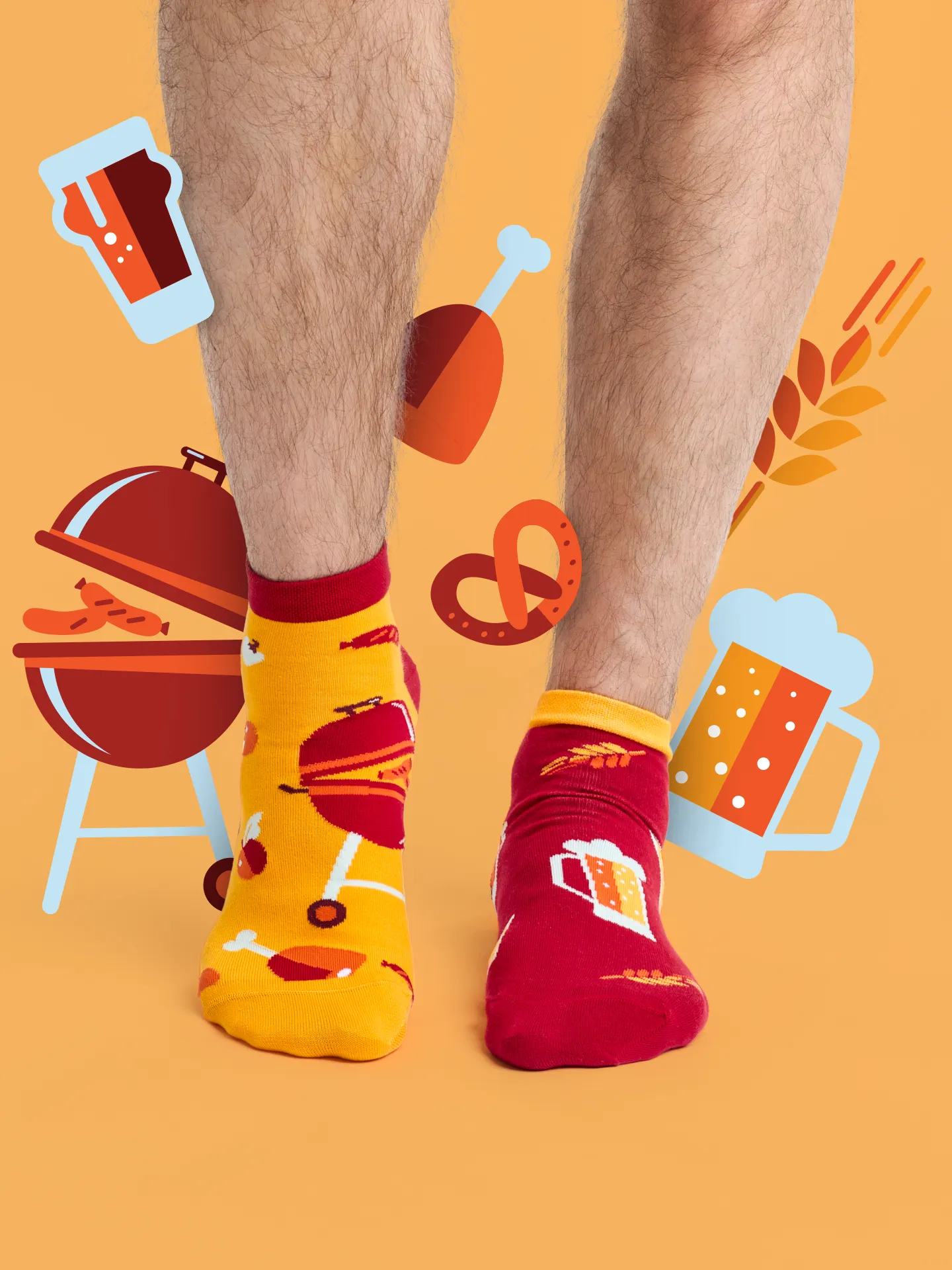 Lustige Knöchelsocken Bier und Barbecue - Image 5