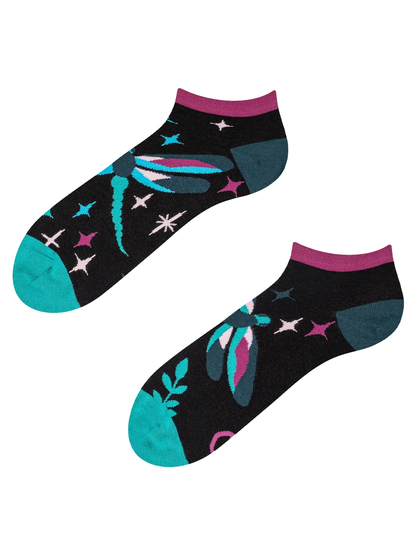 Lustige Knöchelsocken Libellen in der Nacht