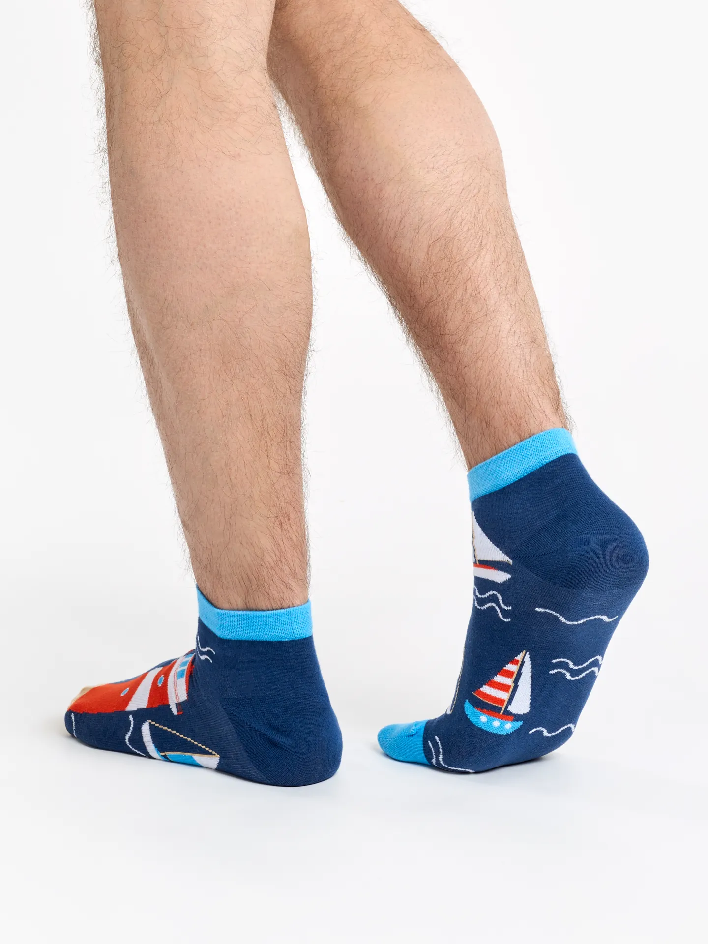 Lustige Knöchelsocken Leuchtturm und Segelboote - Image 3