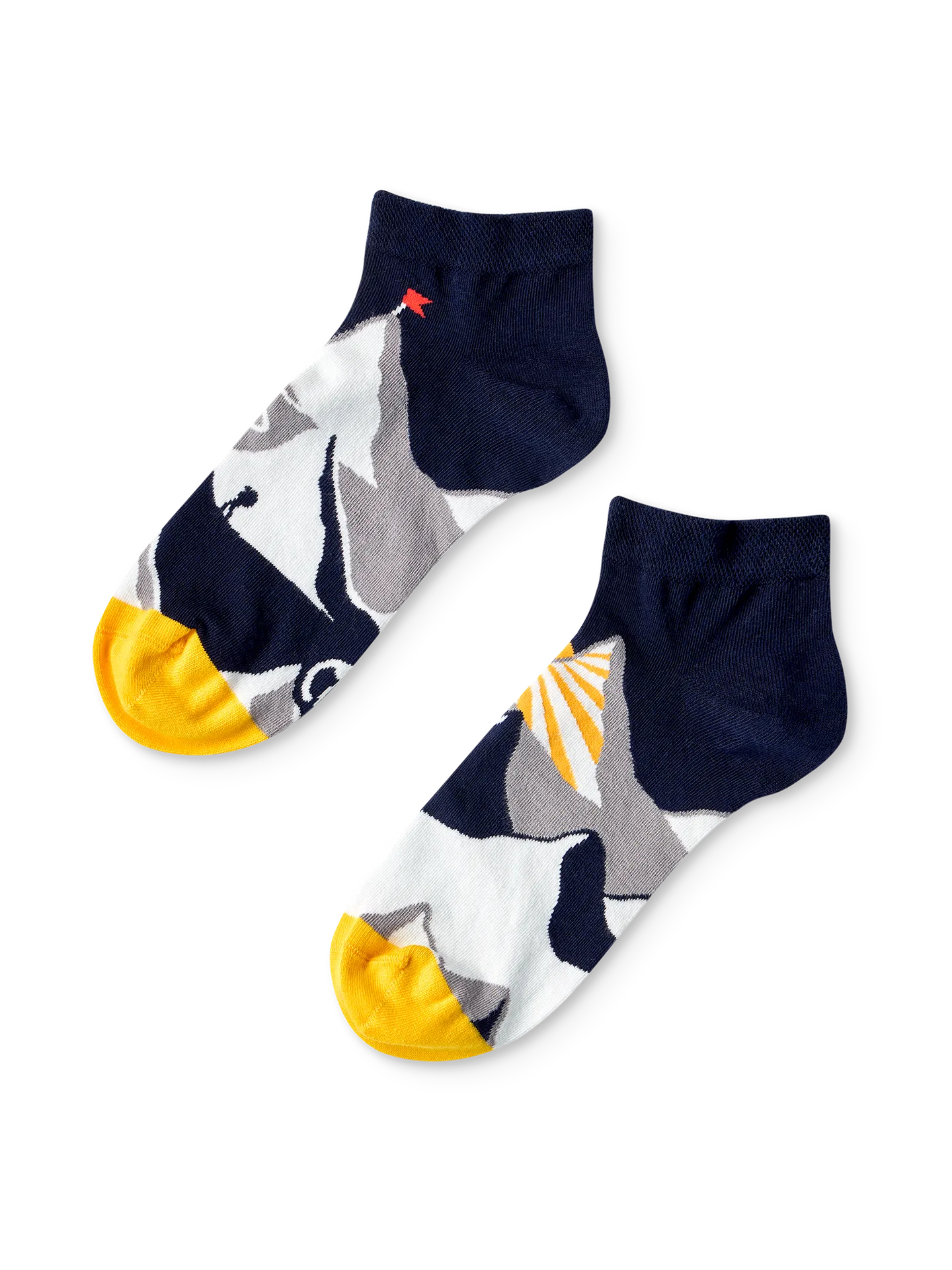 Lustige Knöchelsocken Sonnenuntergang in den Bergen