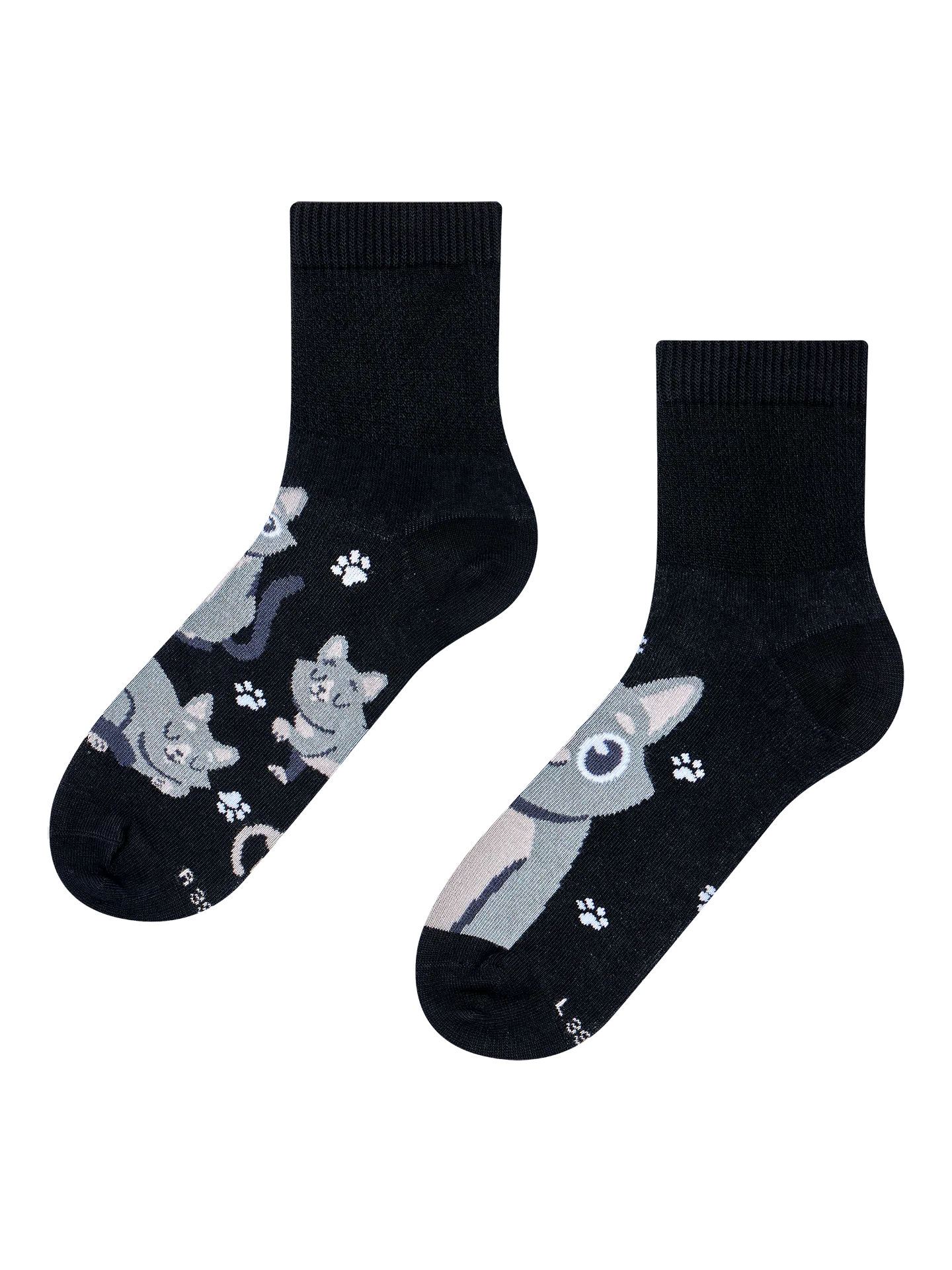Antistress-Crewsocken Graue Katze
