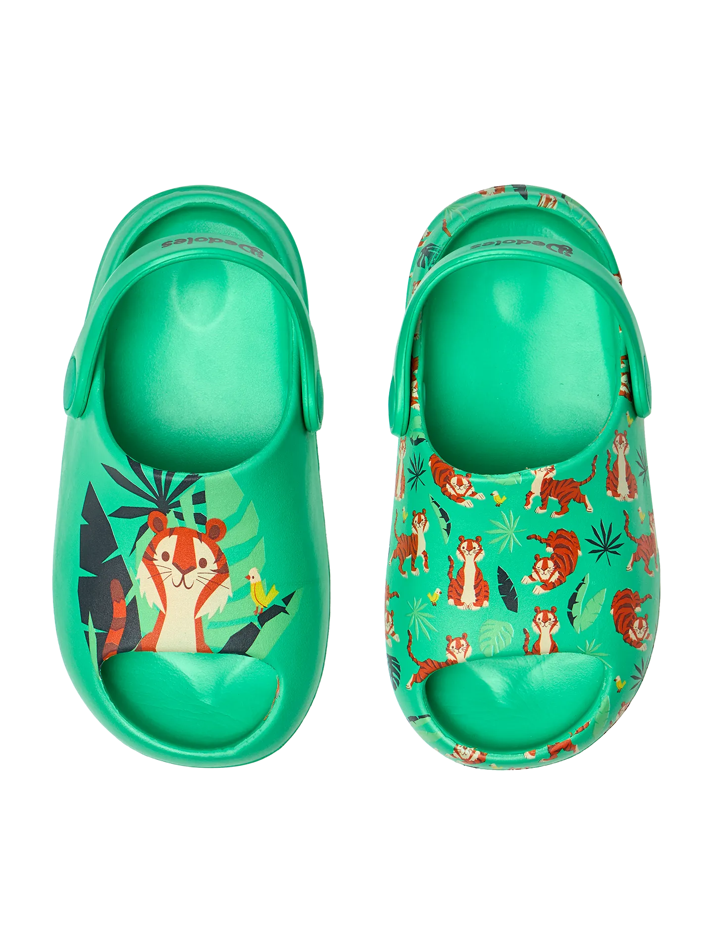 Lustige chunky Baby-Clog-Sandalen Tiger im Dschungel