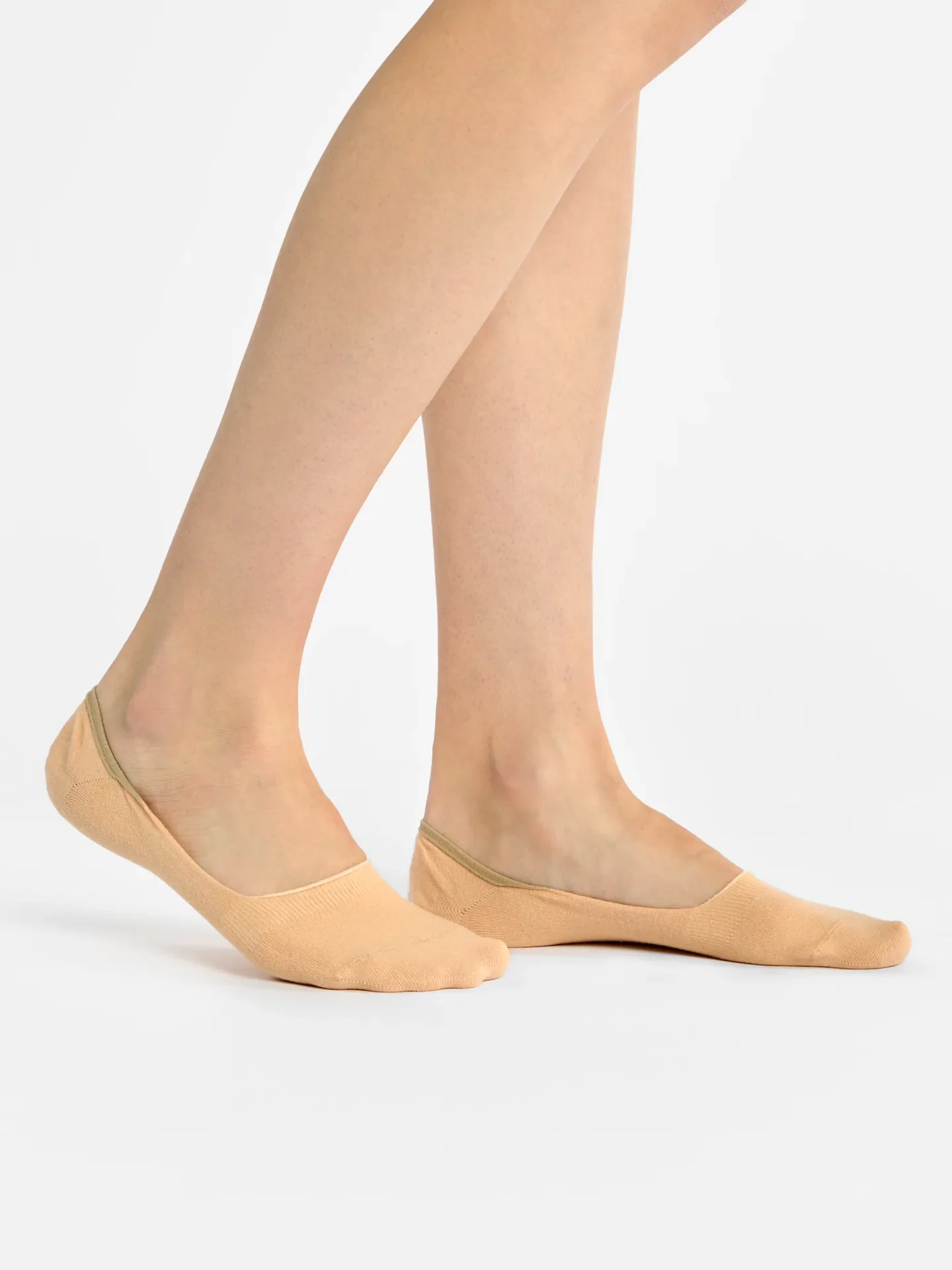3er-Pack No-Show-Socken aus Baumwolle Beige Klassisch - Image 3