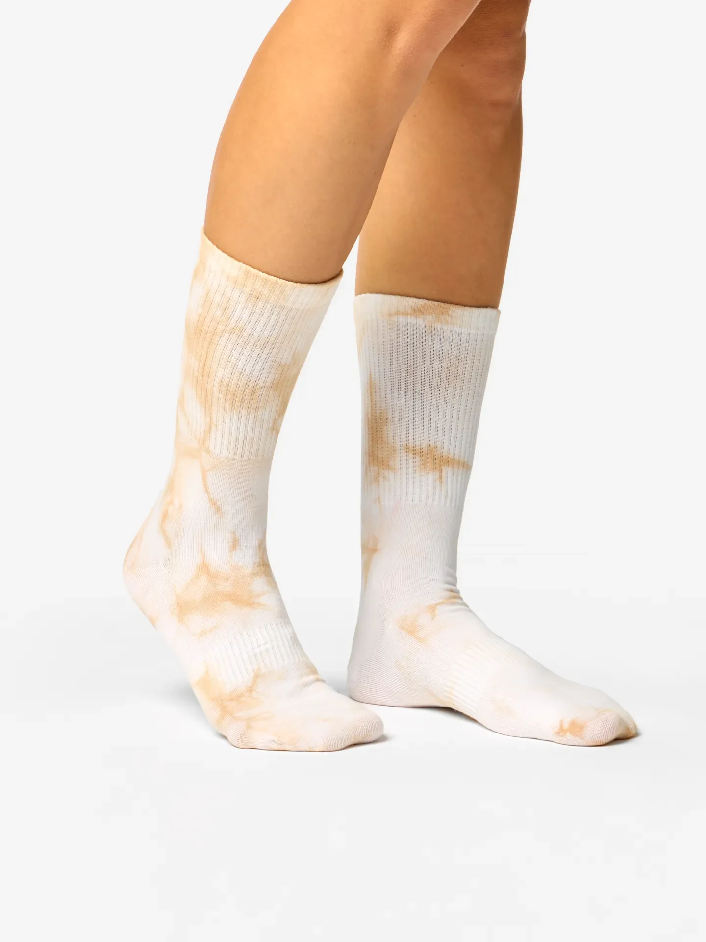 Beige gerippte Socken mit Tie-Dye-Effekt - Image 2