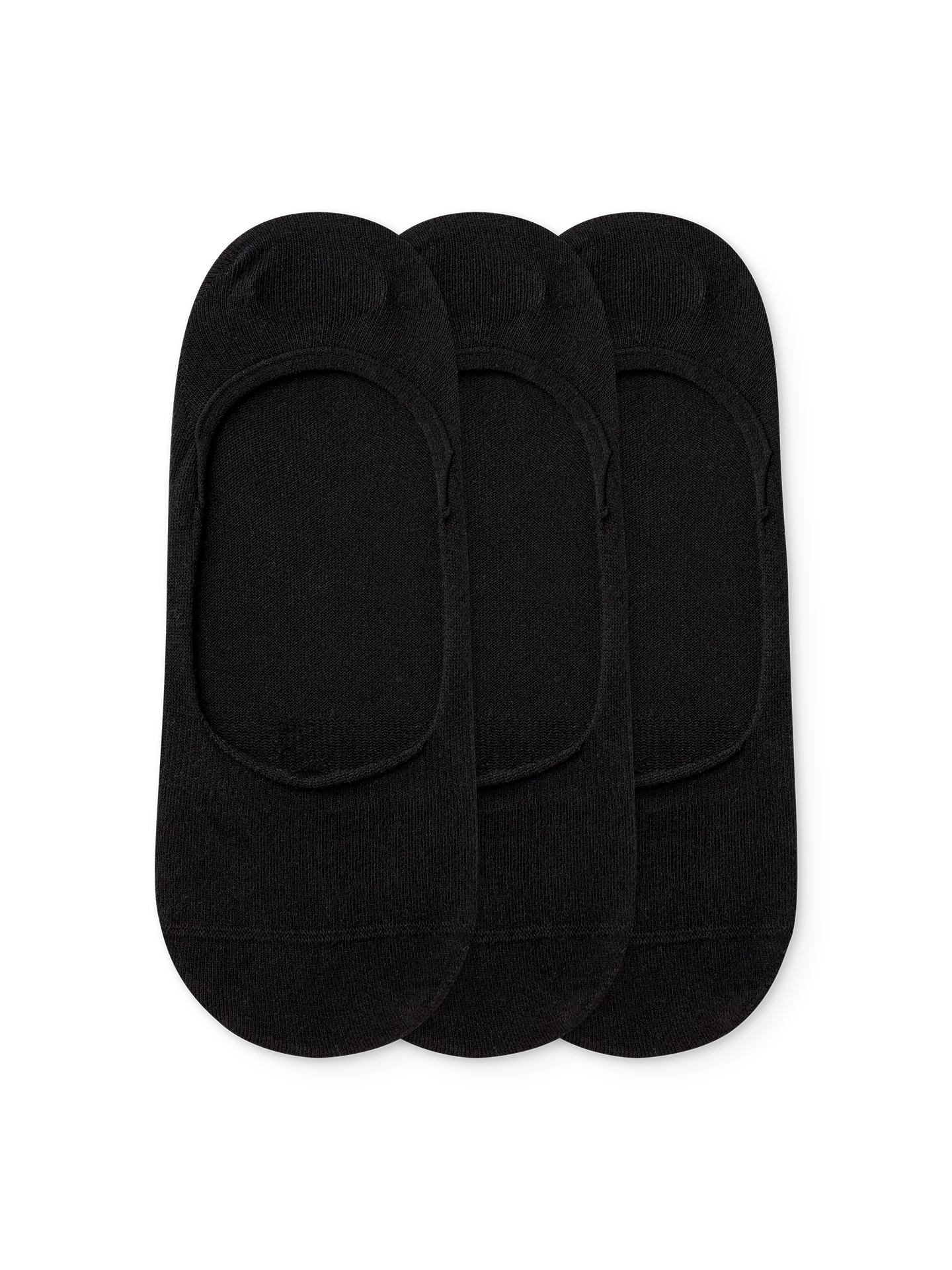 3er-Pack No-Show-Socken aus Baumwolle Schwarz Klassisch
