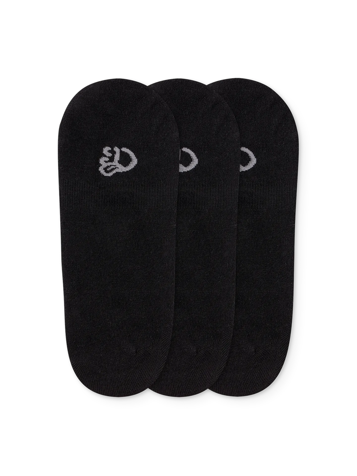 3er-Pack No-Show-Socken aus Baumwolle Schwarz Klassisch - Image 2