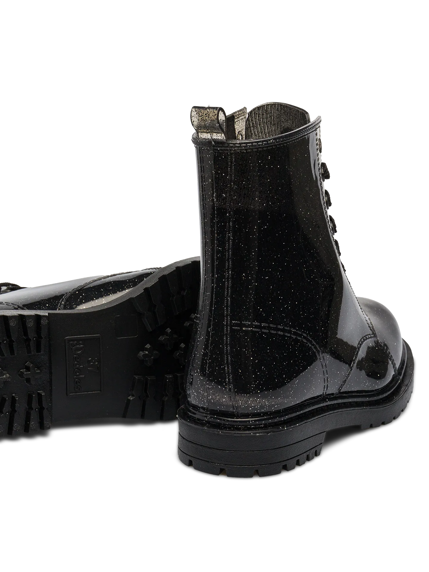 Schwarze Glitzer Regenstiefel für Frauen - Image 3