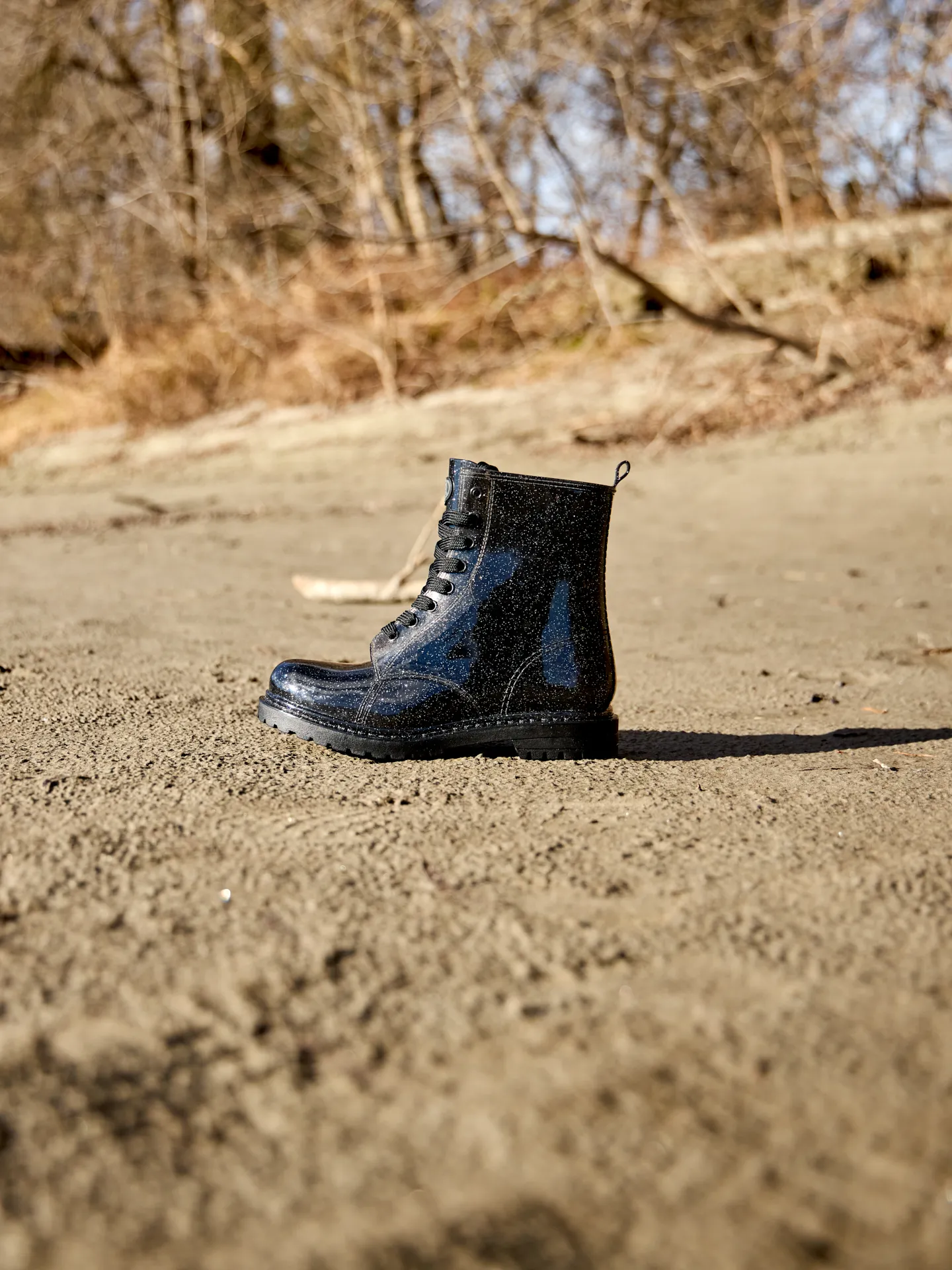 Schwarze Glitzer Regenstiefel für Frauen - Image 7