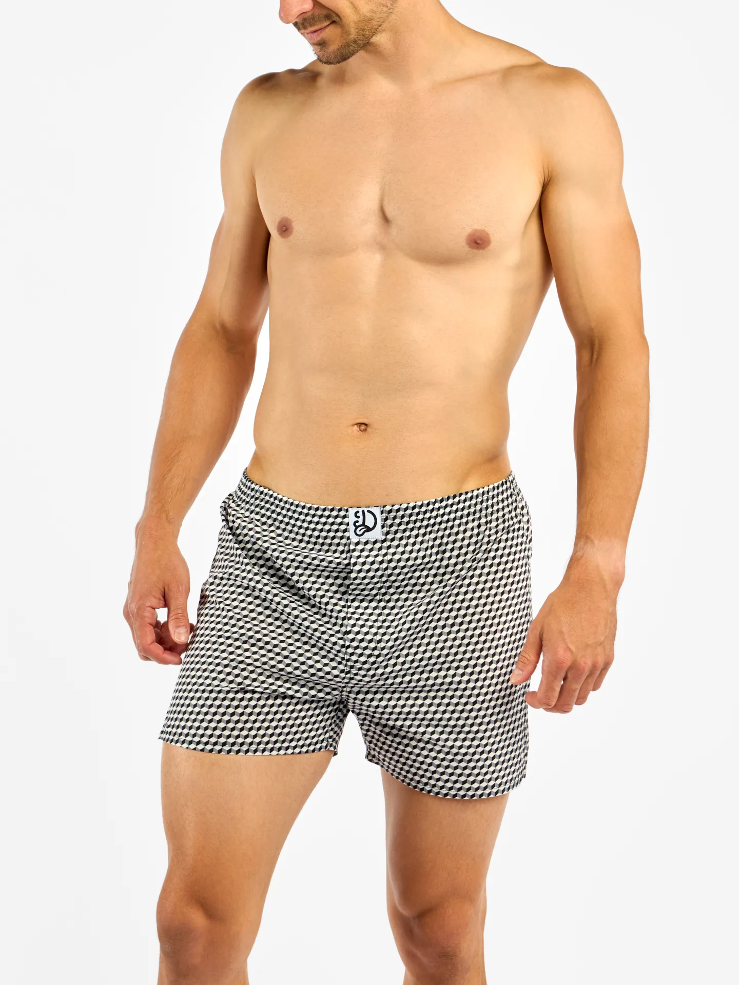 Schwarz-weiß gemusterte Shorts für Männer - Image 3