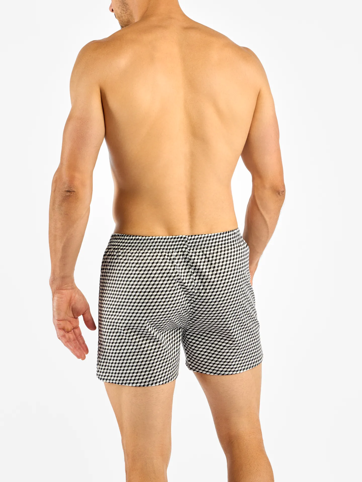 Schwarz-weiß gemusterte Shorts für Männer - Image 5