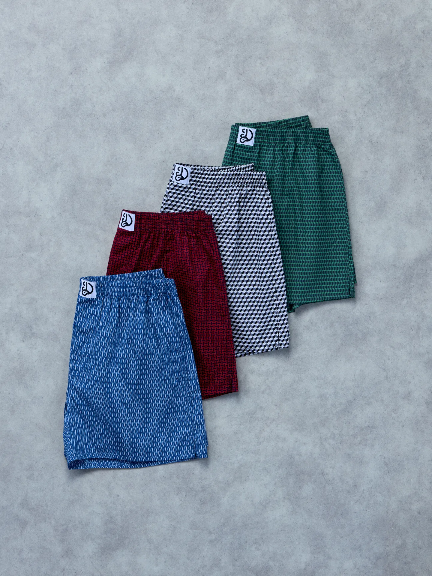 Blau-grau gemusterte Shorts für Männer - Image 4