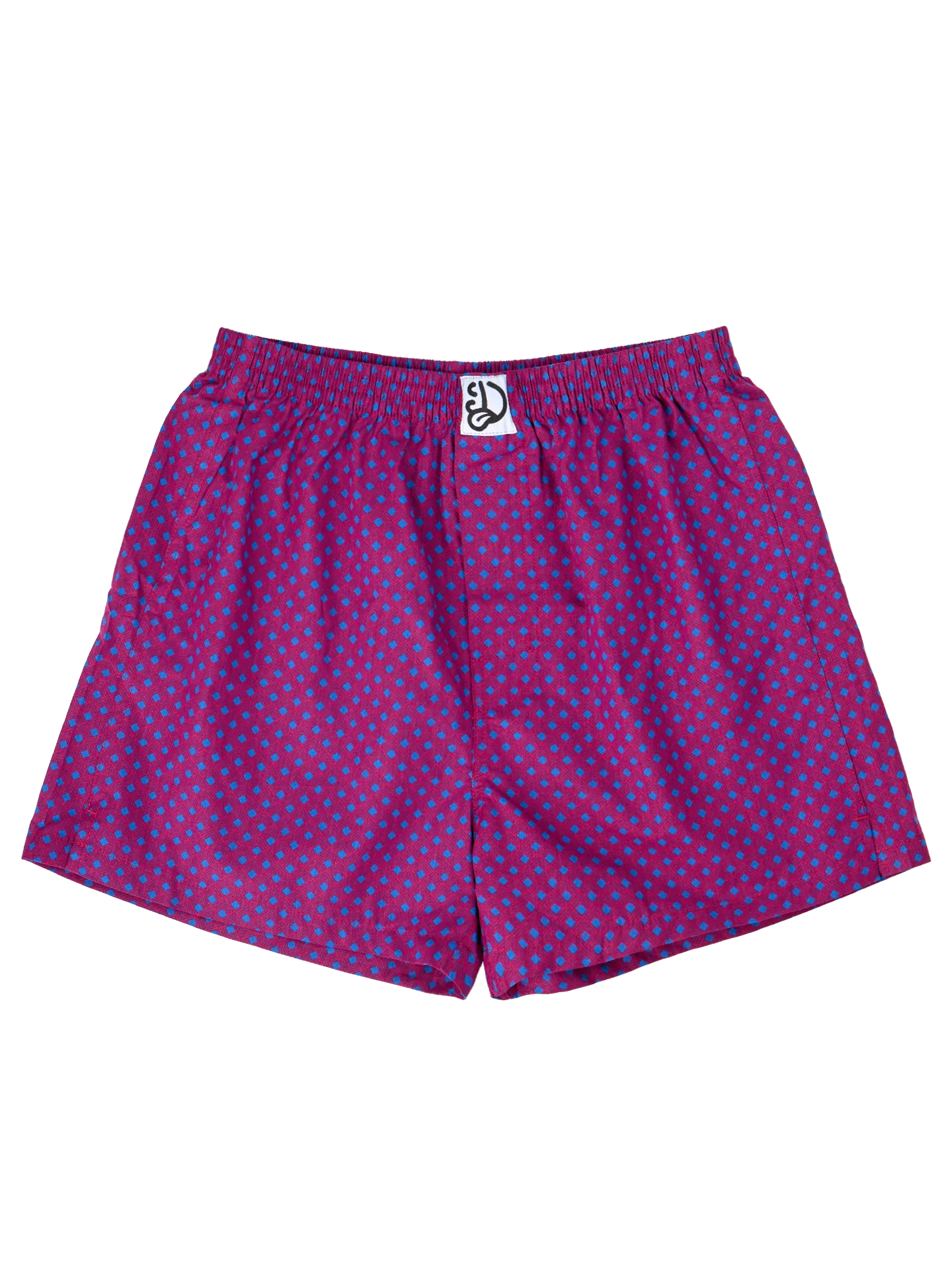 Blau und Magent gemusterte Shorts für Männer