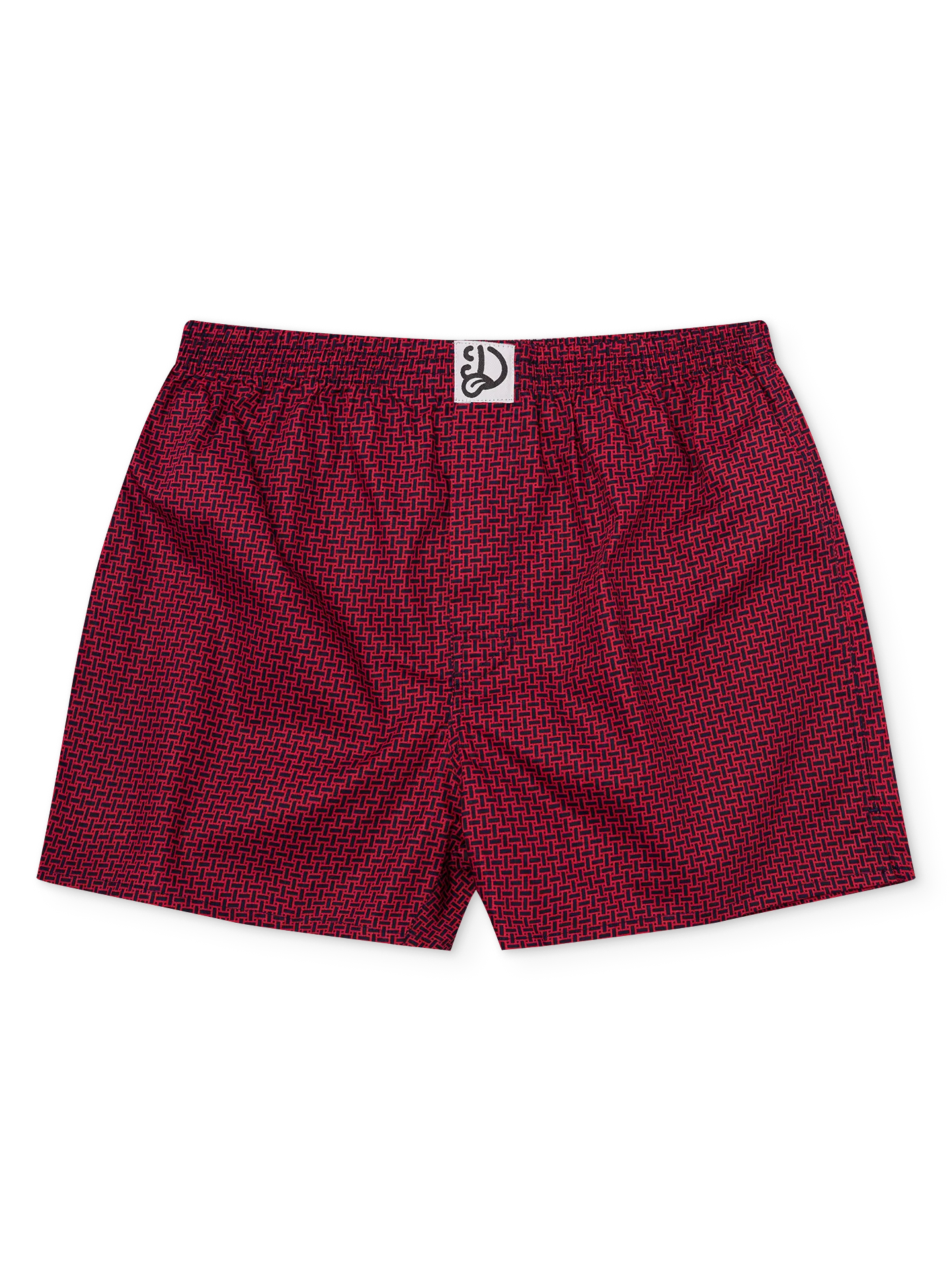 Blau-rot gemusterte Shorts für Männer