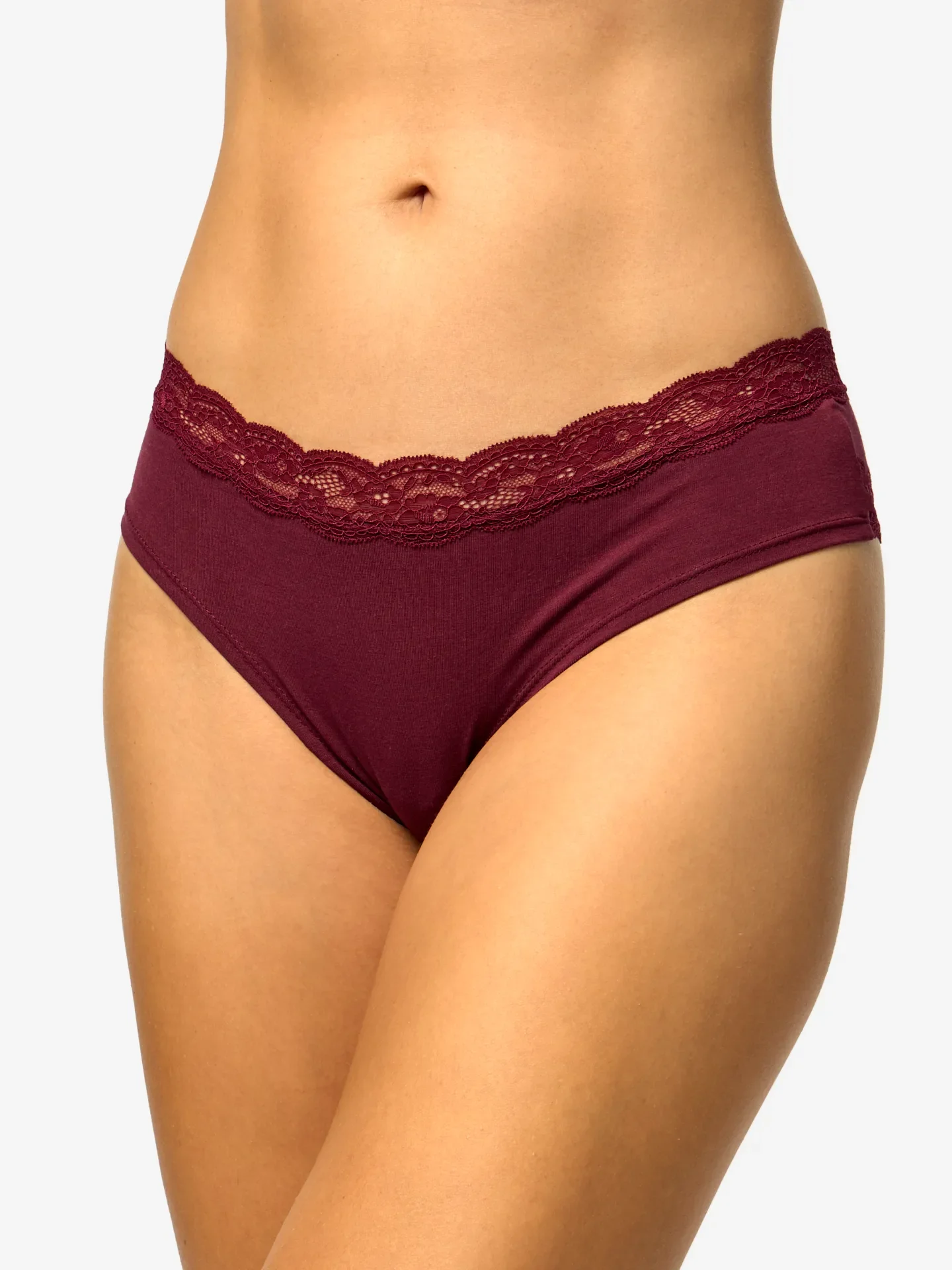 Burgunderrote Spitzenhöschen für Frauen - Image 4