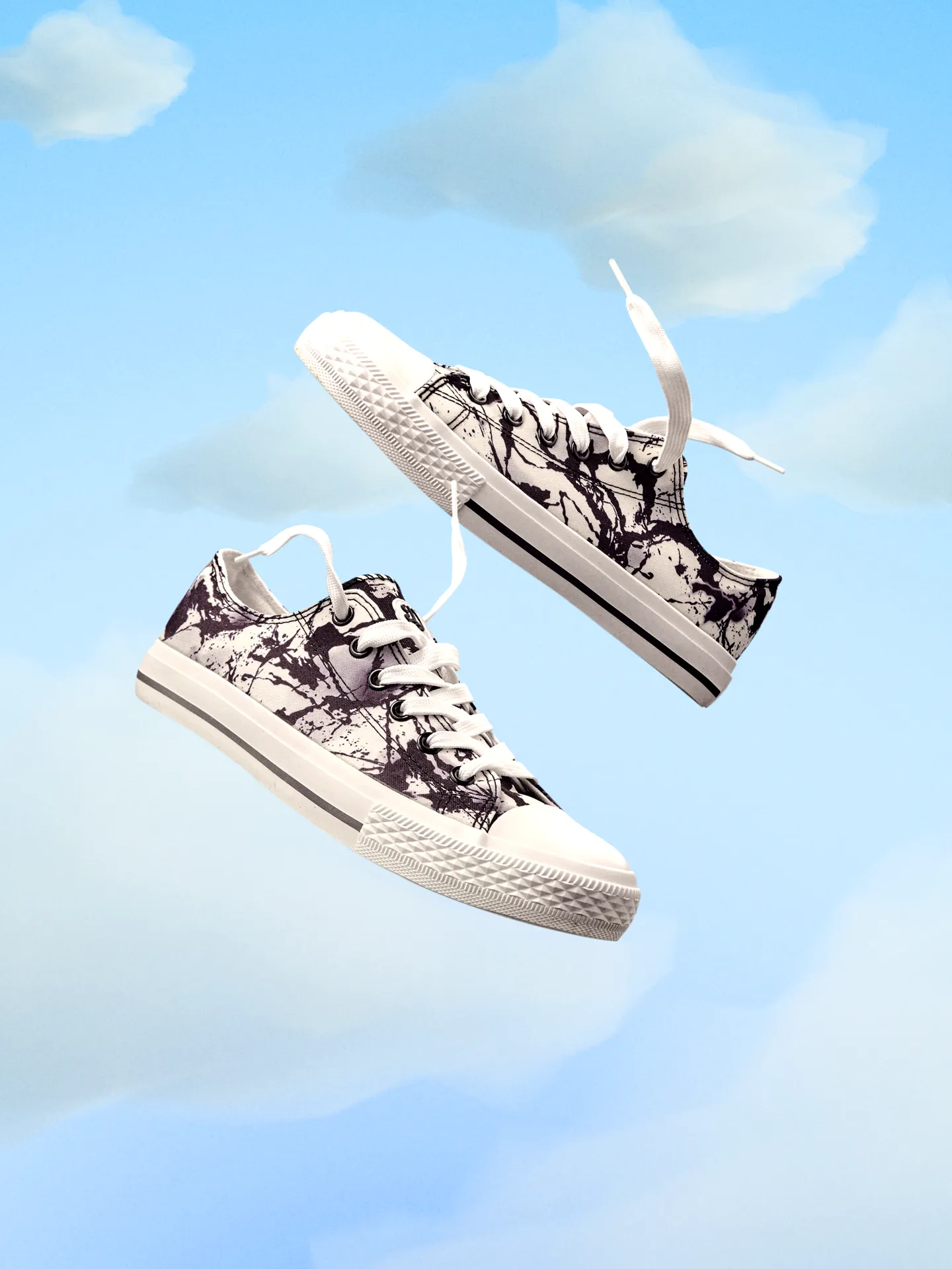 Lustige Canvas-Schuhe Schwarze und weiße Flecken - Image 8