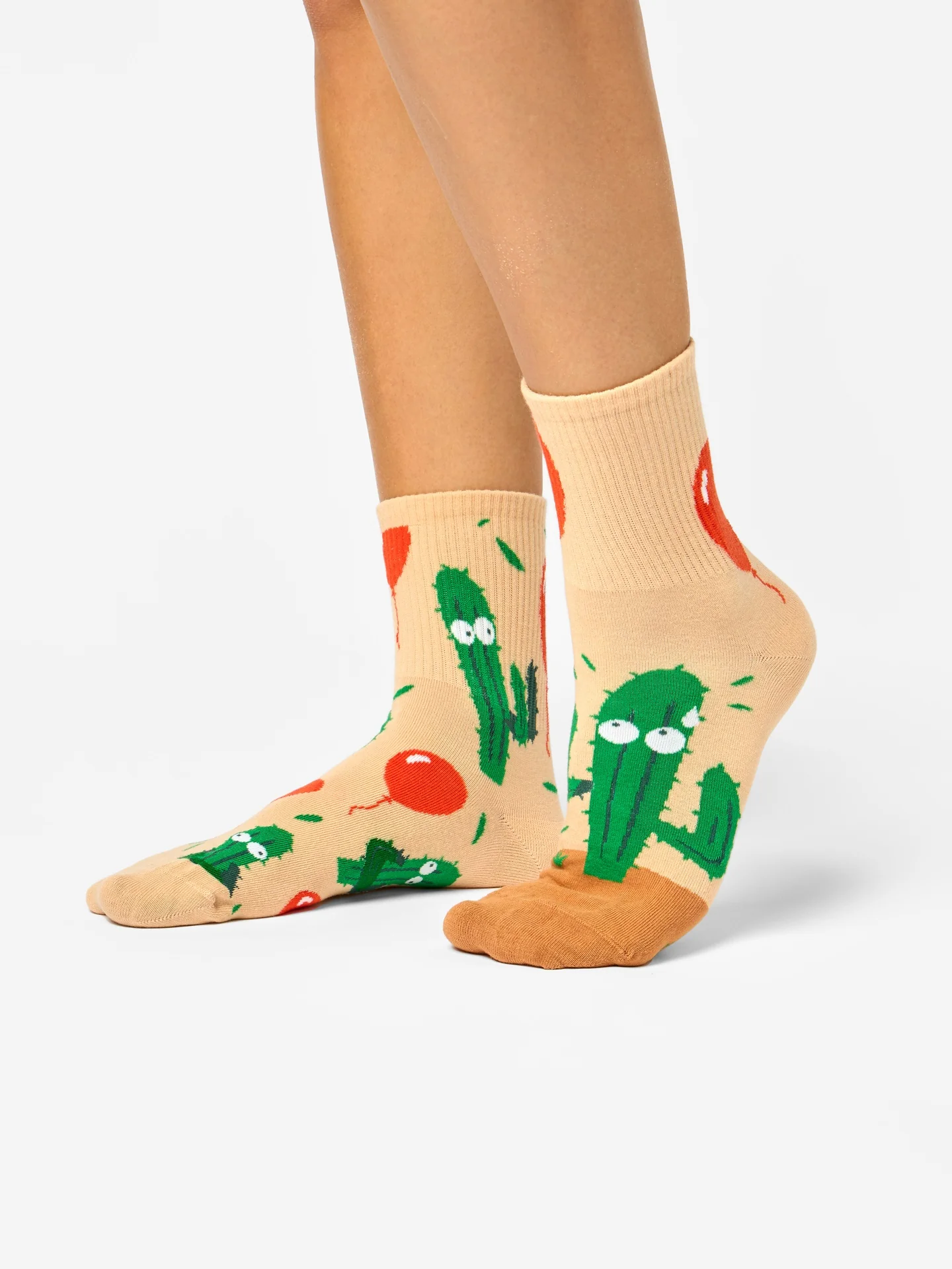 Lustige Crewsocken Kaktus und Ballon - Image 2