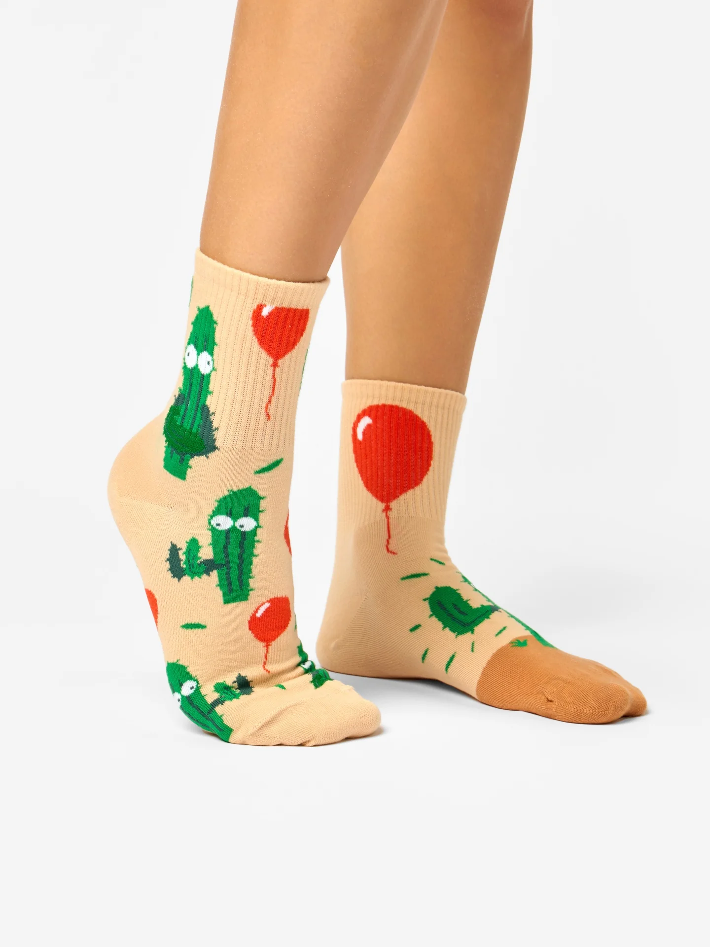 Lustige Crewsocken Kaktus und Ballon - Image 3