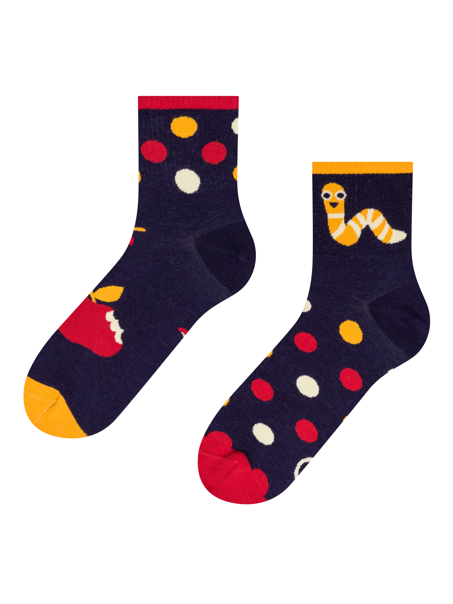 Lustige Crewsocken Glücklicher Wurm