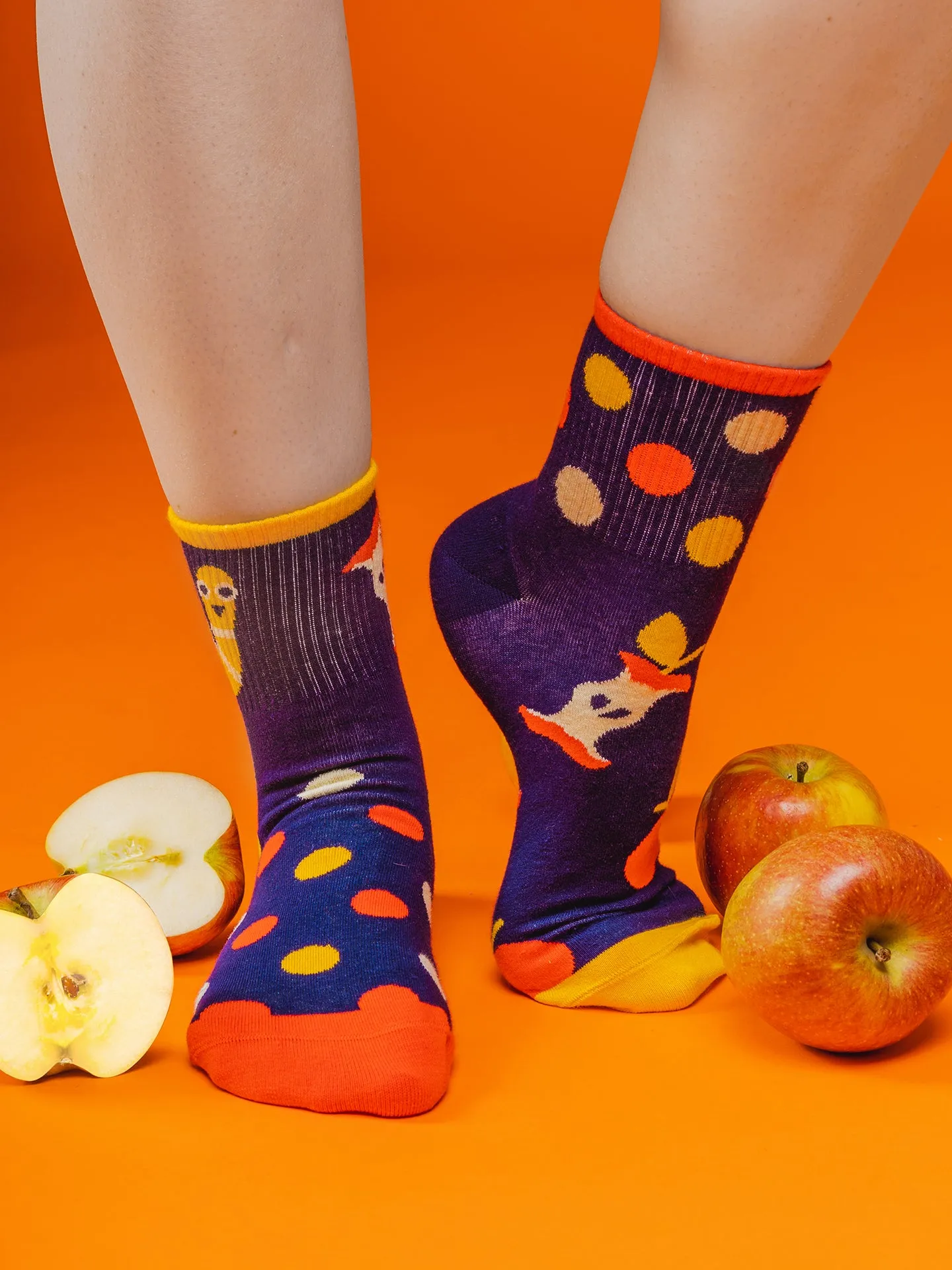 Lustige Crewsocken Glücklicher Wurm - Image 2