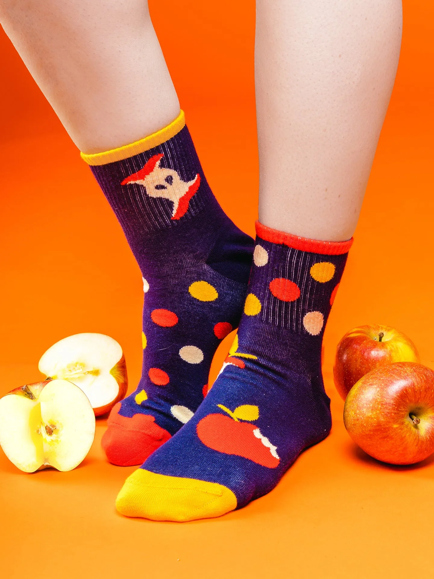 Lustige Crewsocken Glücklicher Wurm - Image 3