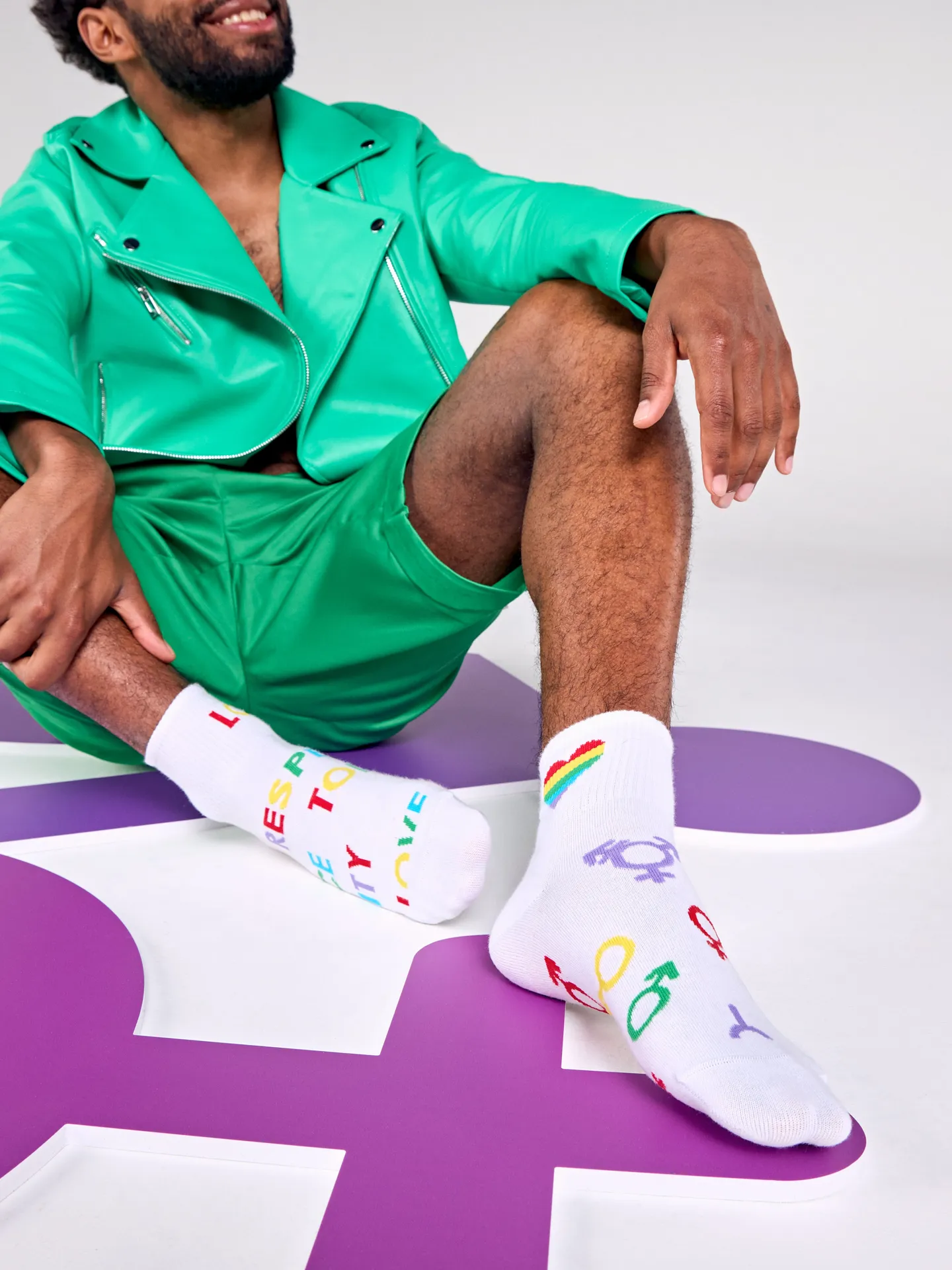 Lustige Crewsocken Liebe und Respekt - Image 4