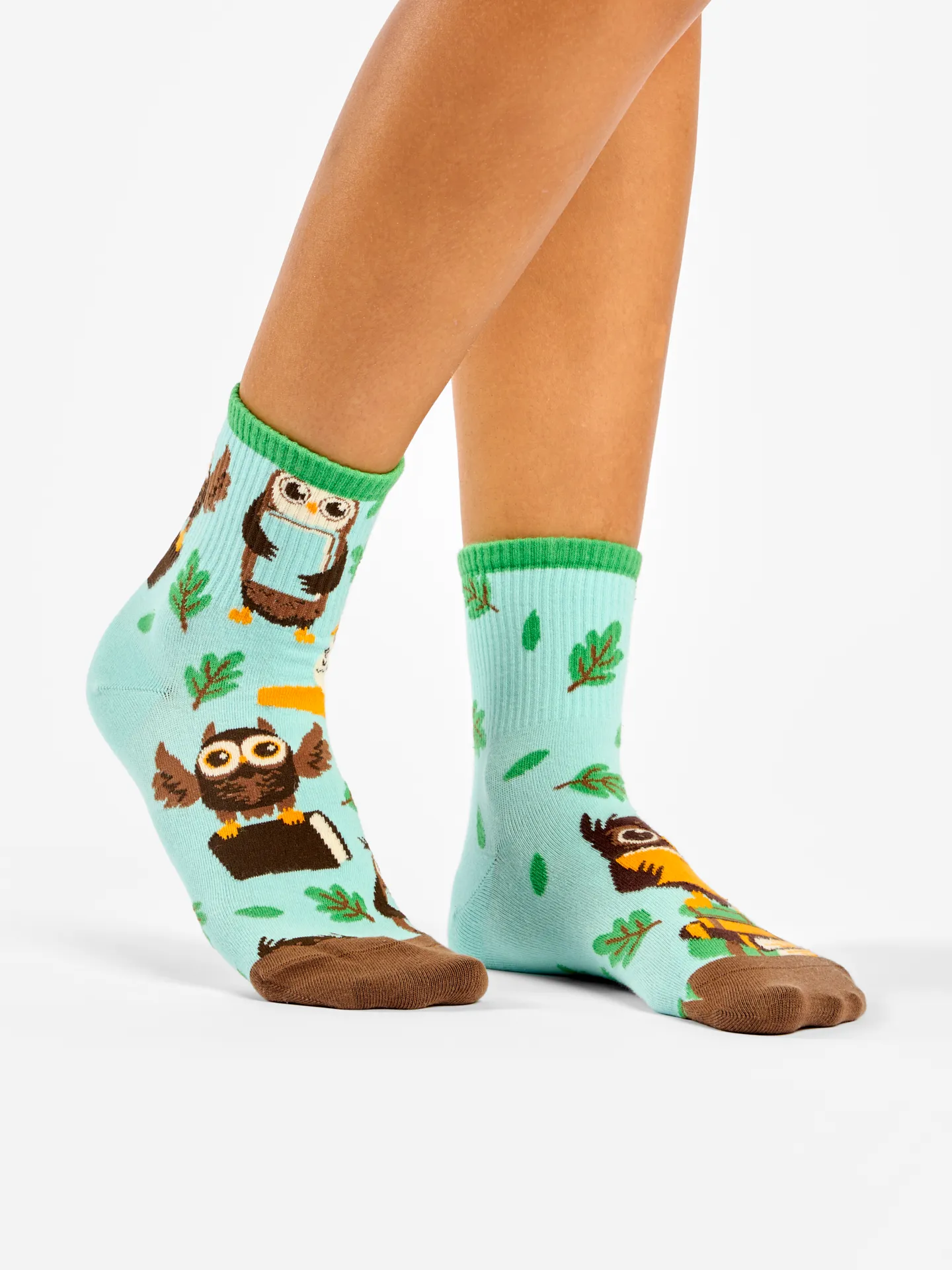 Lustige Crewsocken Eule und Bücher - Image 3