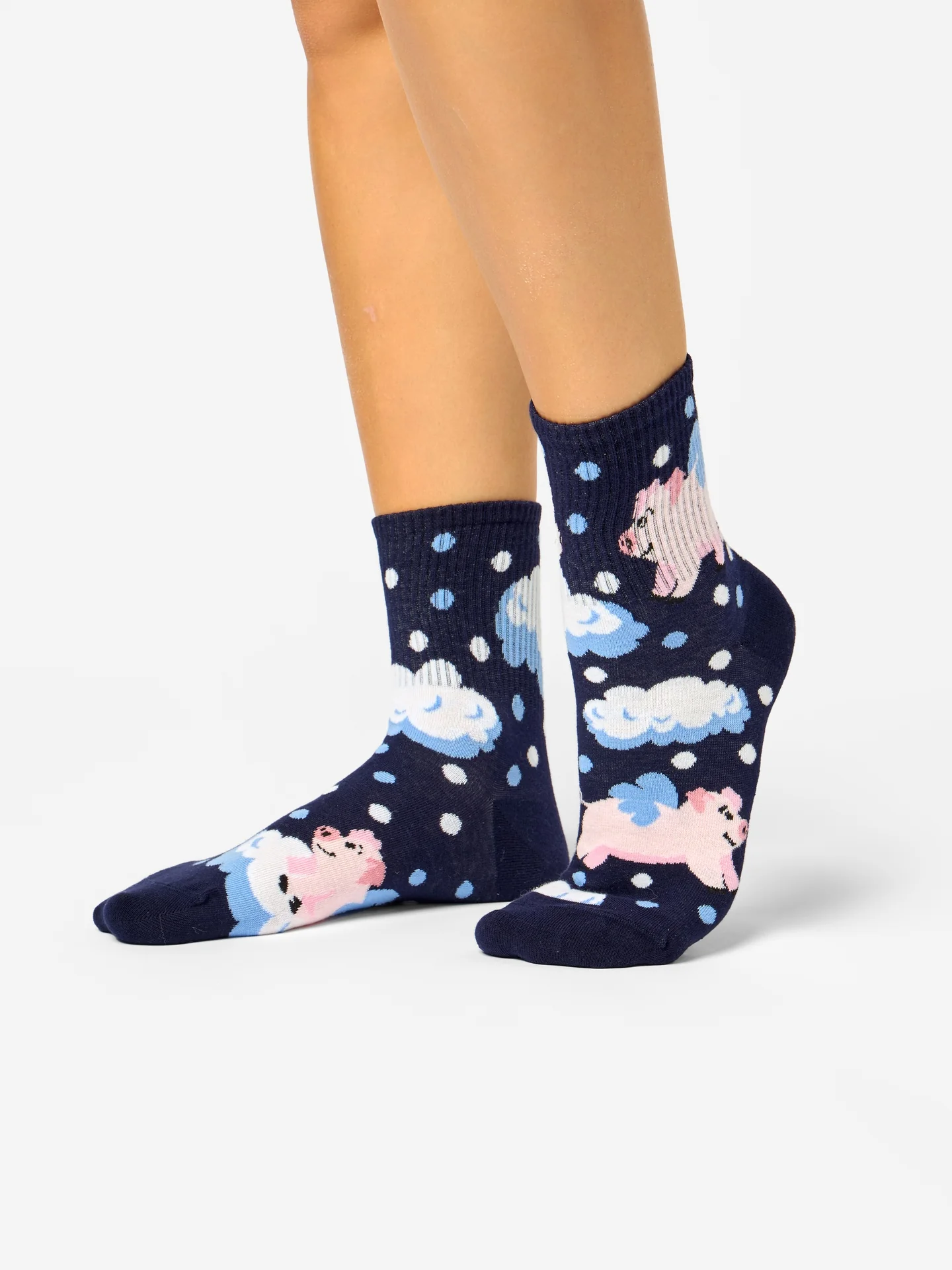Lustige Crewsocken Schweine in den Wolken - Image 3