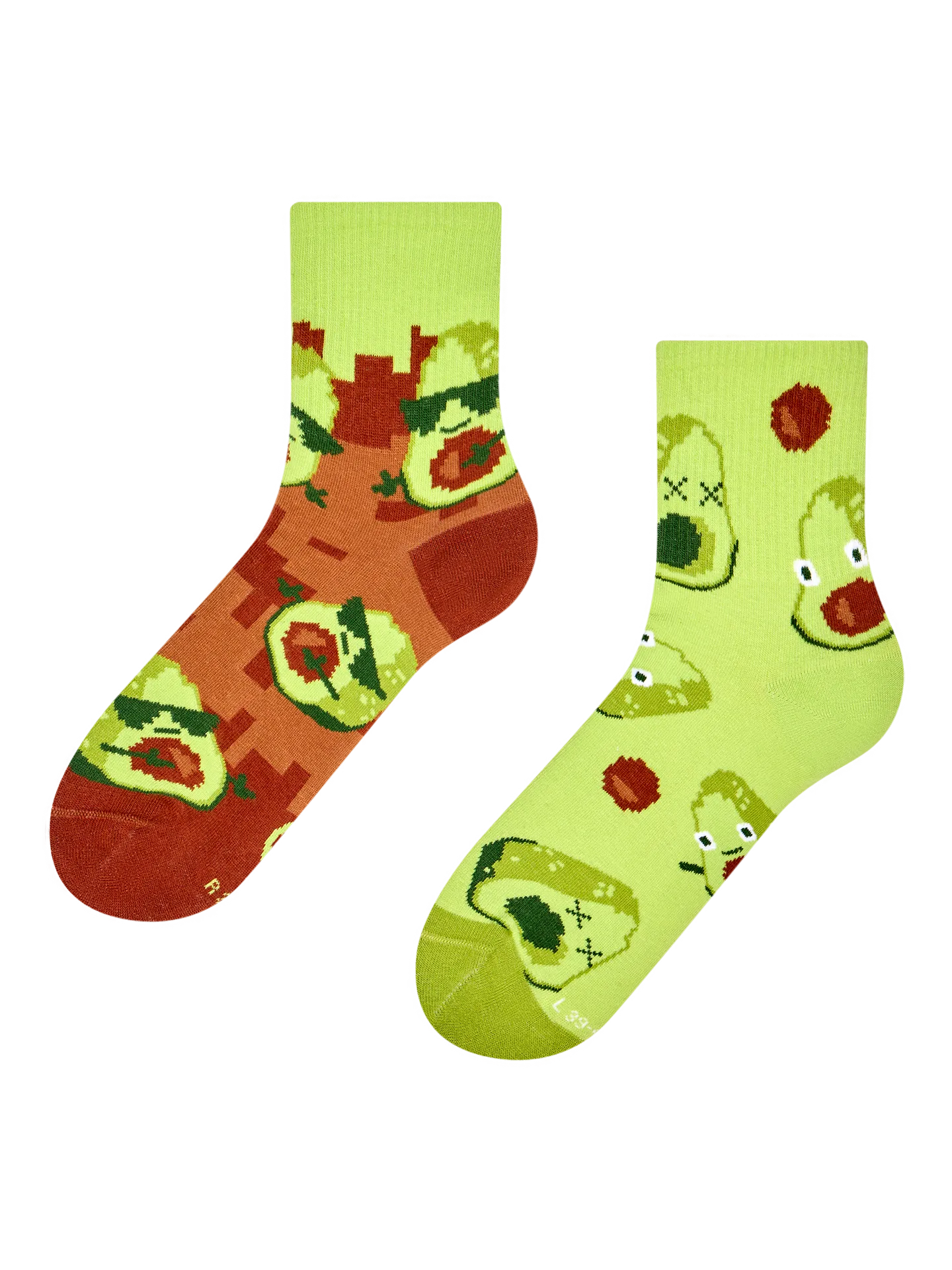 Lustige Crewsocken Pixel-Avocado