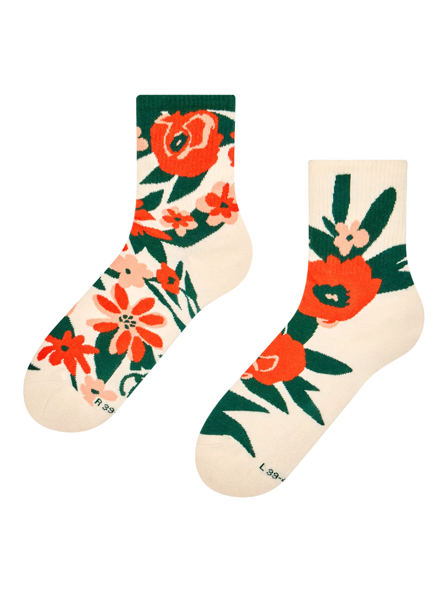 Lustige Crewsocken Mohnblumengarten