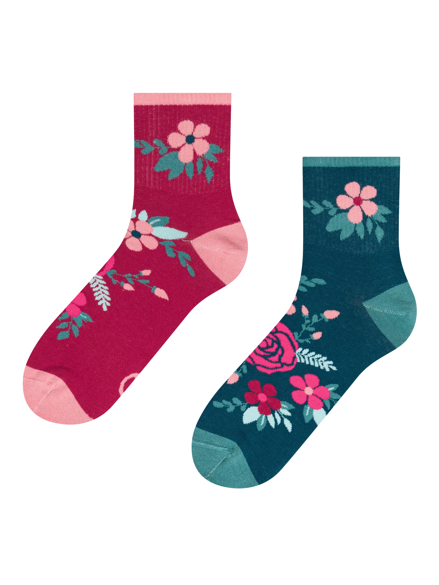 Lustige Crewsocken Hagebuttenblüten