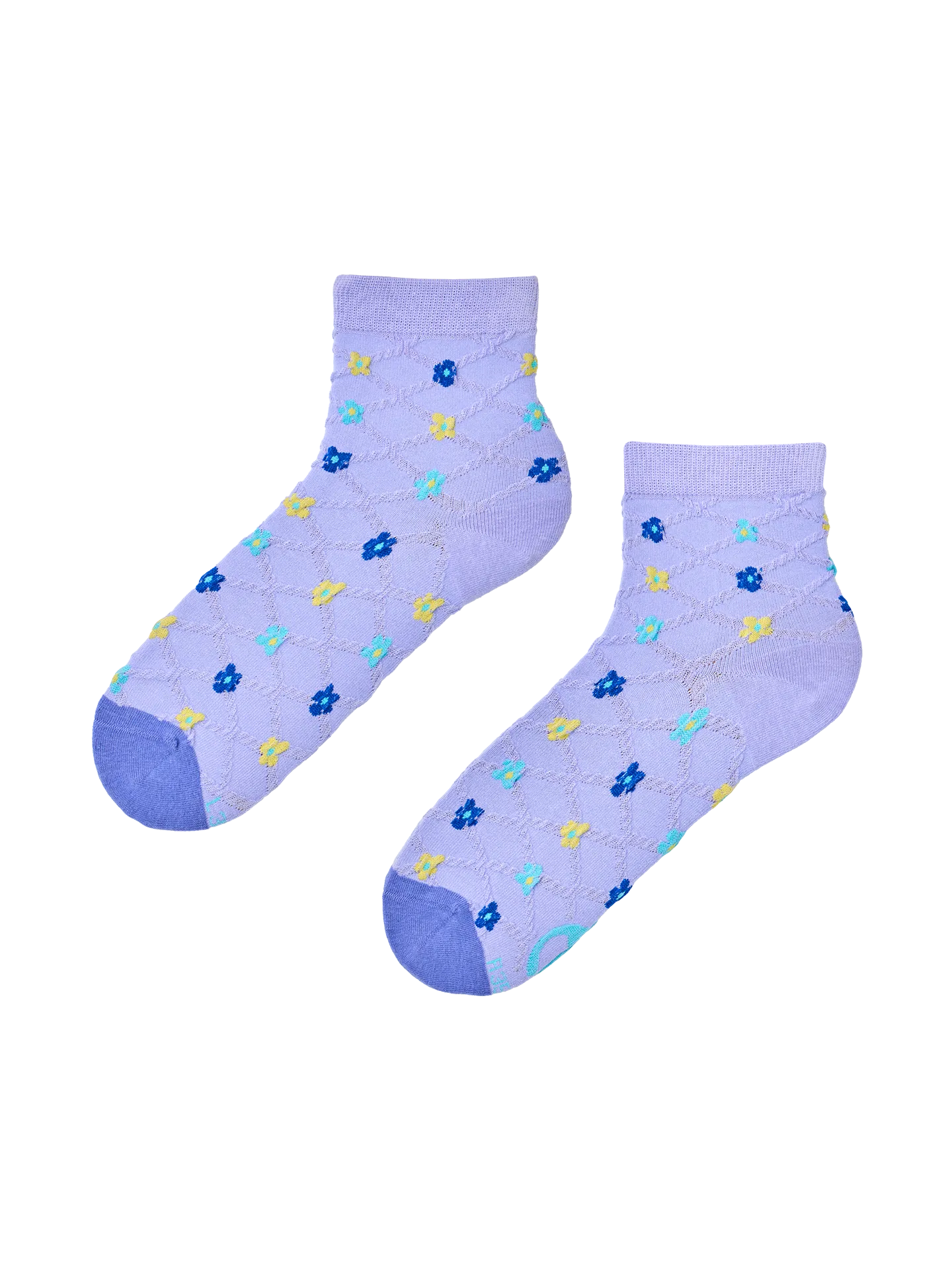 Cutecore-Socken Violette und blaue Blumen