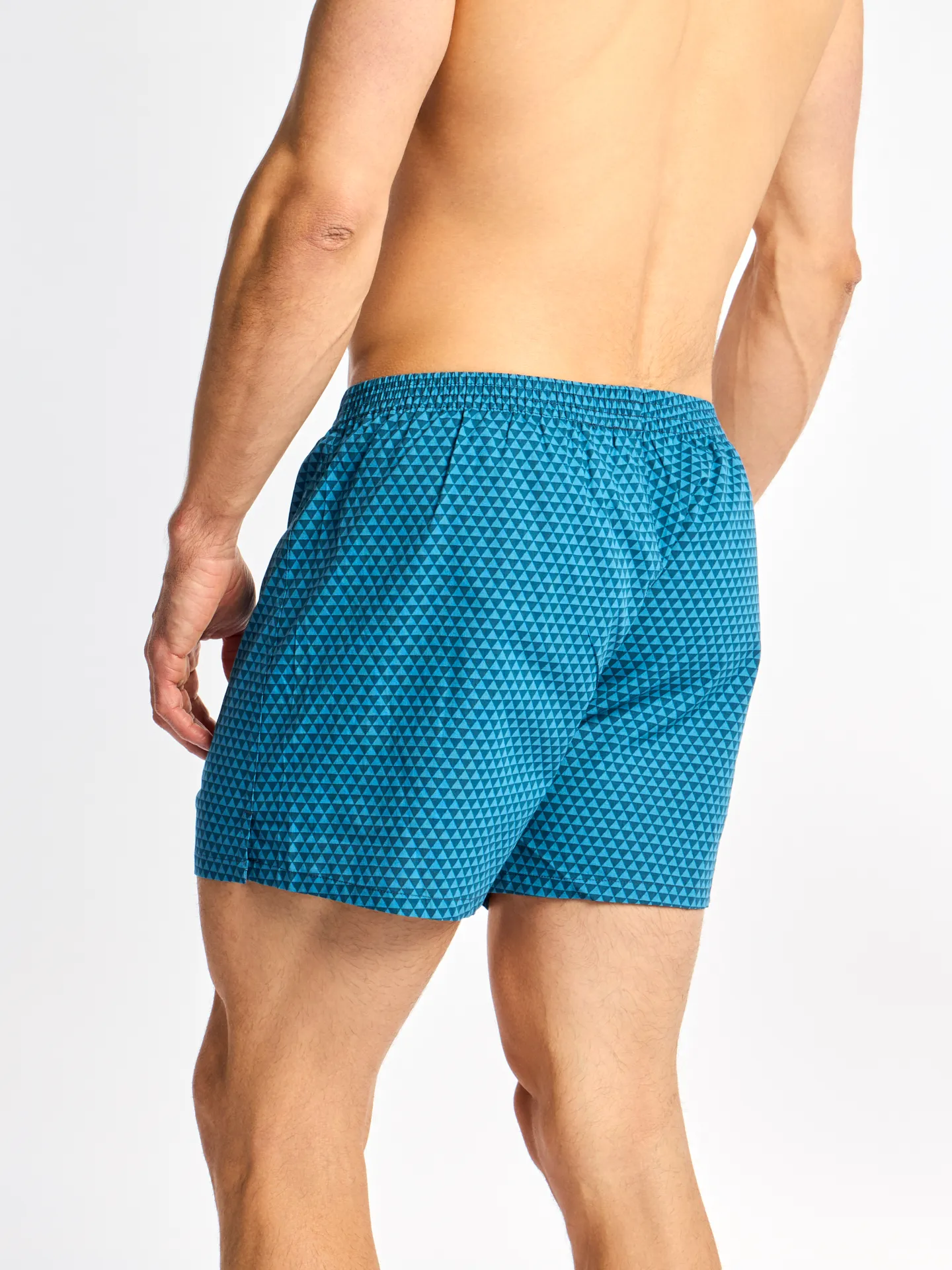 Smaragdblau gemusterte Shorts für Männer - Image 3