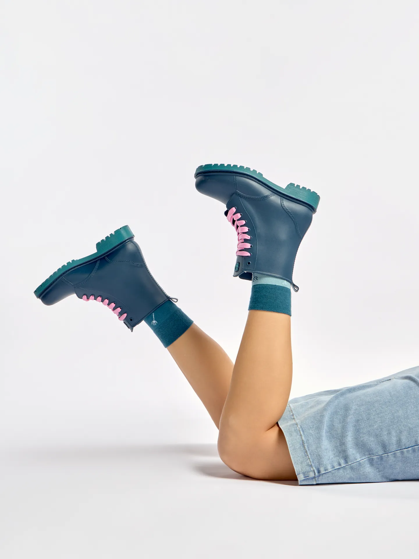 Smaragdblaue Regenstiefel für Frauen - Image 6