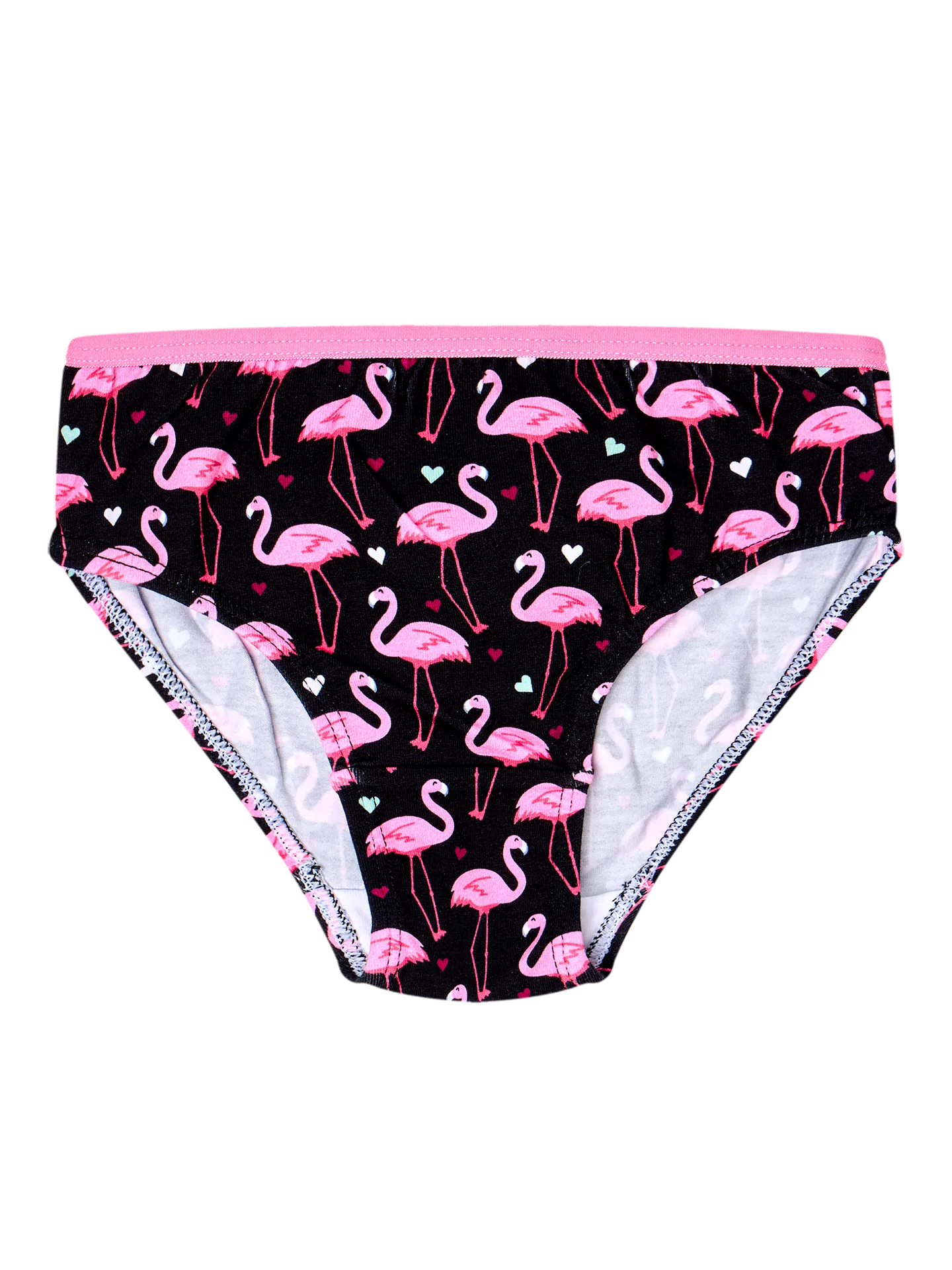 Lustige Höschen für Mädchen Flamingos und Herzen