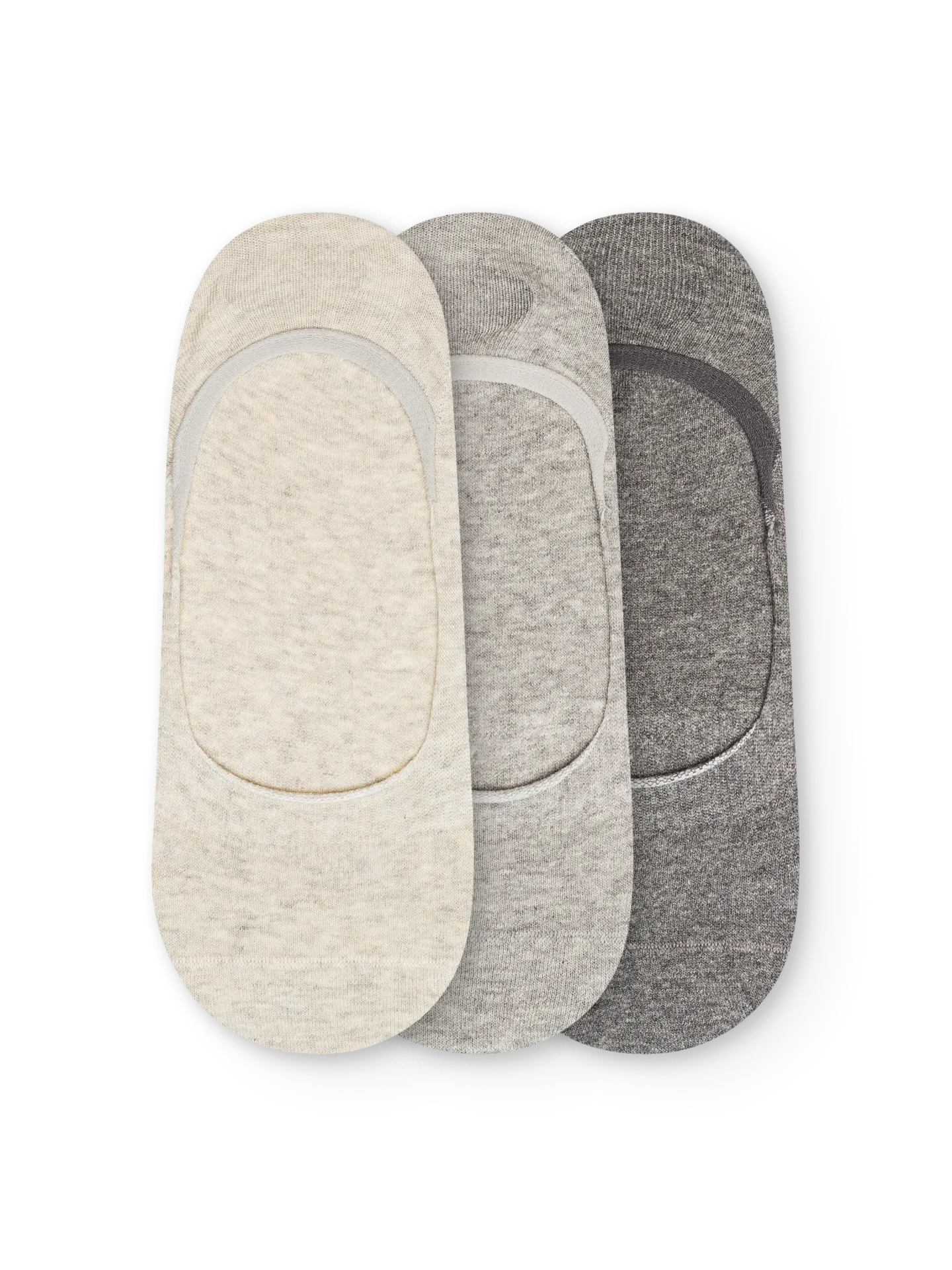 Grau Melange Klassische No-Show-Socken 3er-Pack