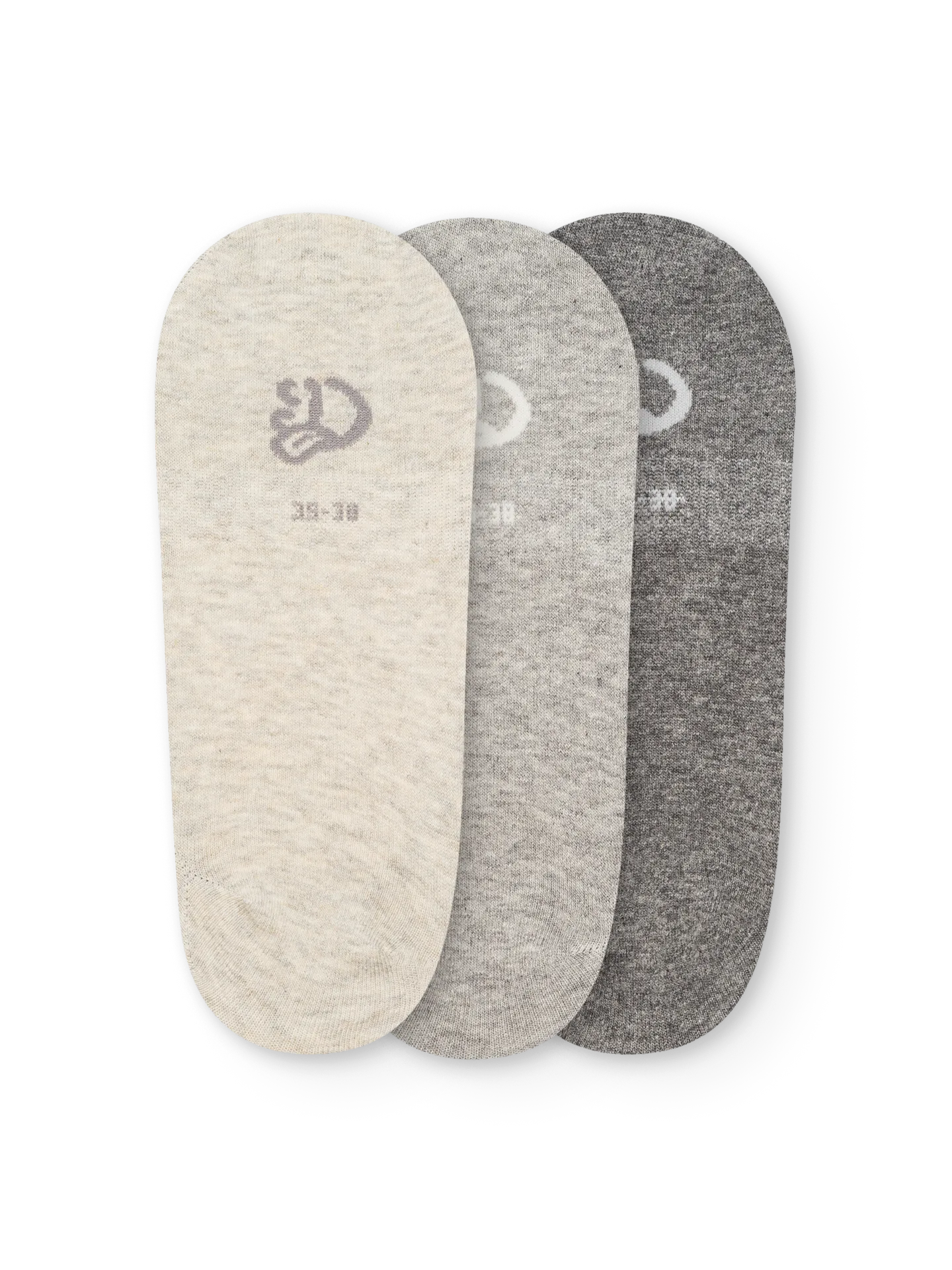 Grau Melange Klassische No-Show-Socken 3er-Pack - Image 2