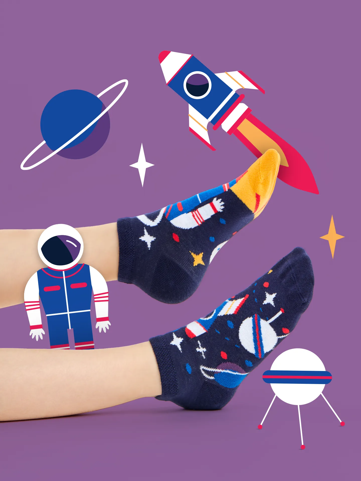 Lustige Knöchelsocken für Kinder Astronaut - Image 6