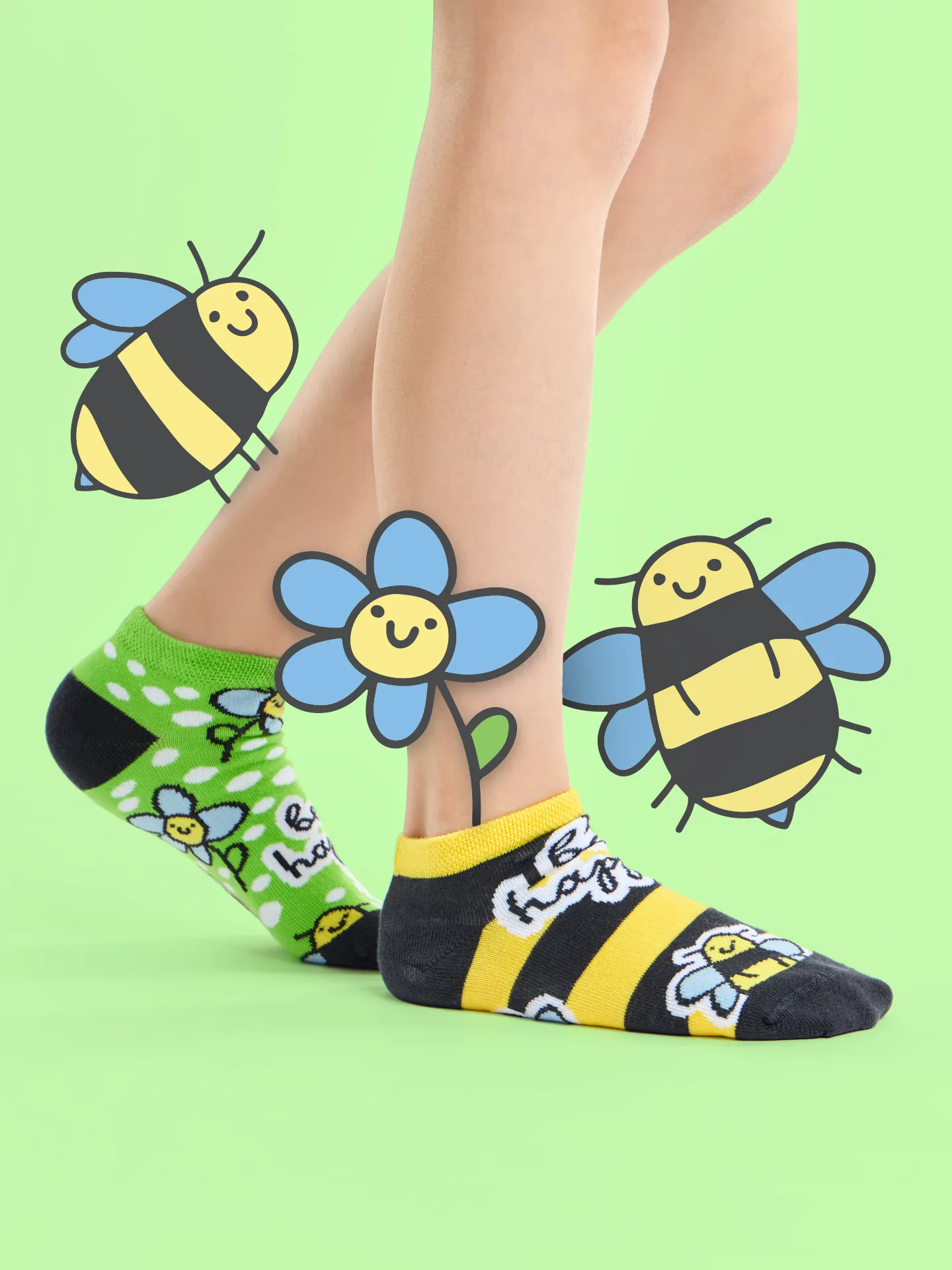 Lustige Knöchelsocken für Kinder Bienen - Image 5