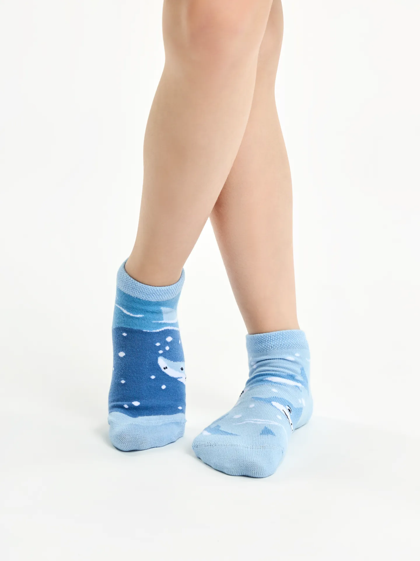 Lustige Knöchelsocken für Kinder Grauer Hai - Image 2