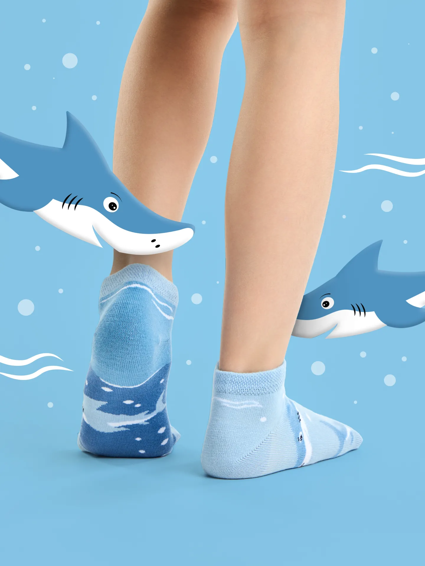 Lustige Knöchelsocken für Kinder Grauer Hai - Image 5