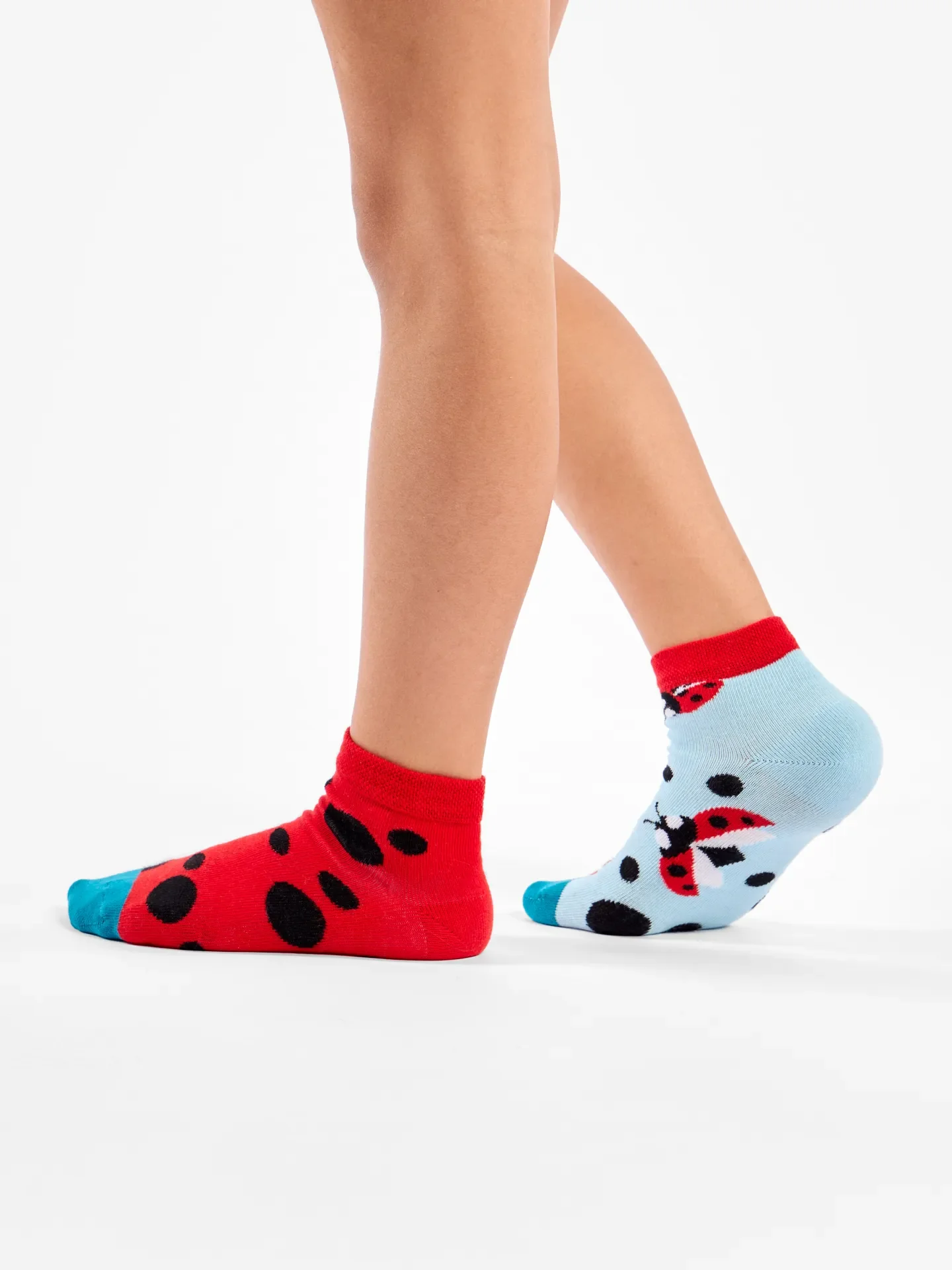 Lustige Knöchelsocken für Kinder Marienkäfer und Punkte - Image 3