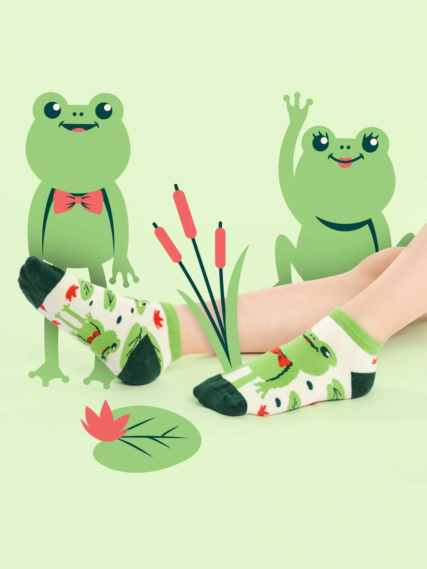 Lustige Knöchelsocken für Kinder Kleiner Frosch - Image 4