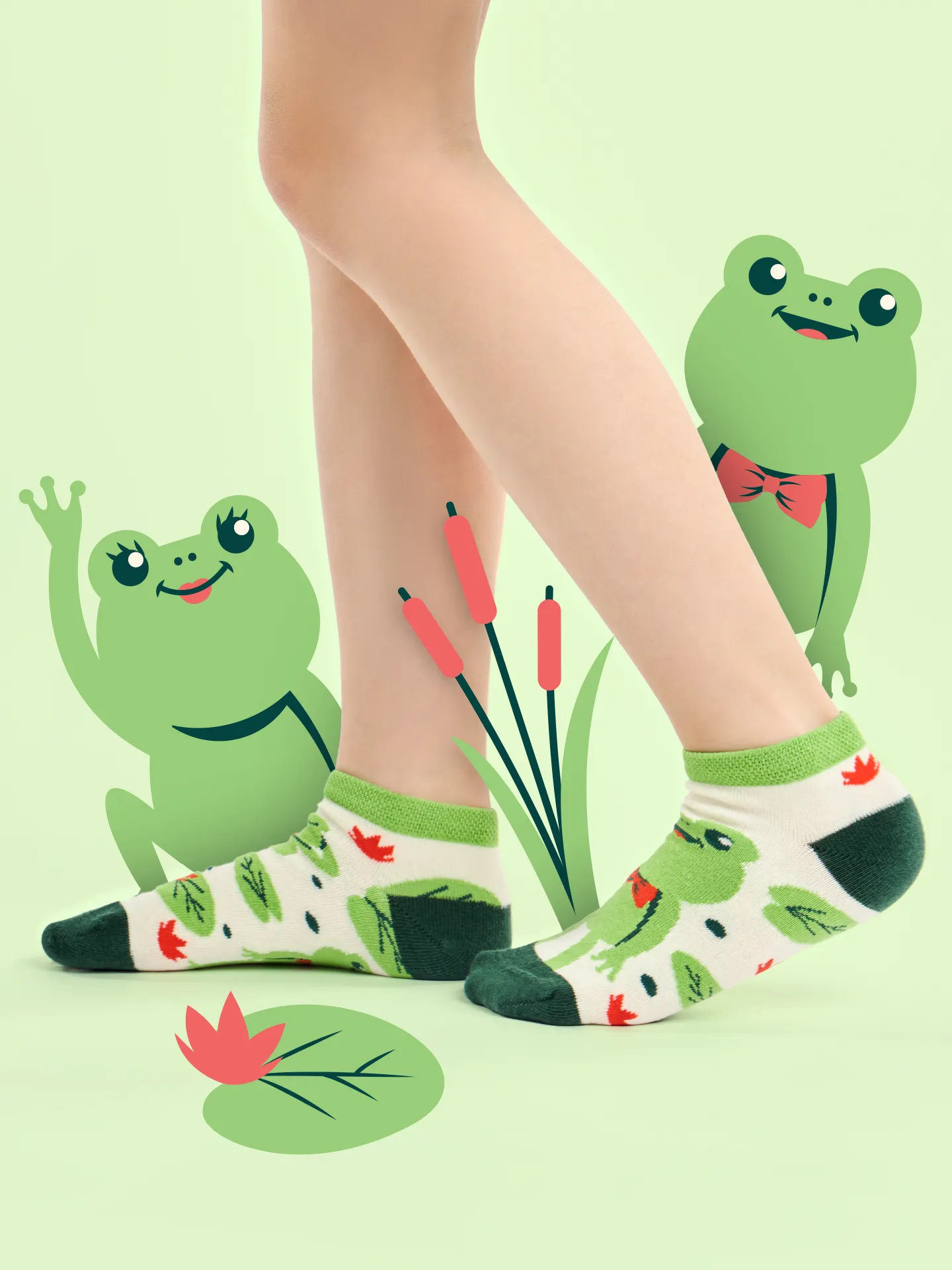 Lustige Knöchelsocken für Kinder Kleiner Frosch - Image 5
