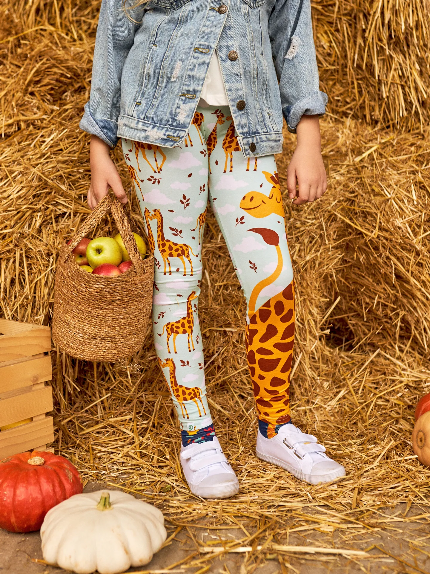 Lustige Leggings aus Baumwolle für Kinder Verliebte Giraffen - Image 2