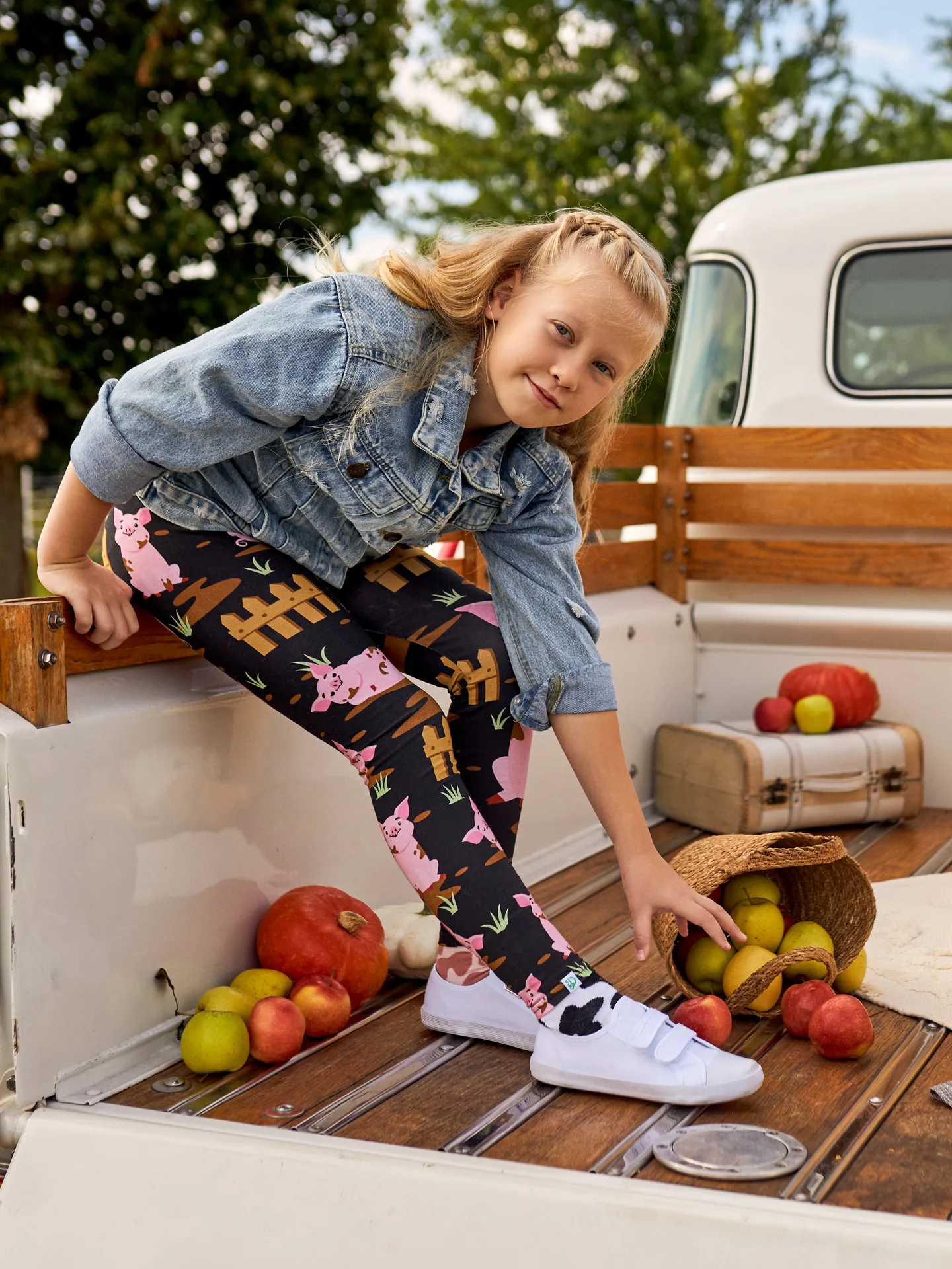 Lustige Leggings aus Baumwolle für Kinder Schweine auf dem Bauernhof - Image 3