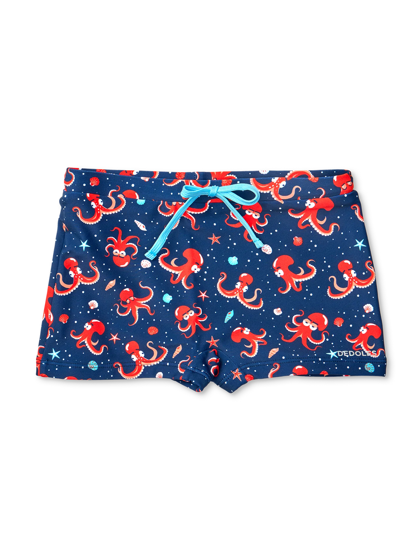 Lustige elastische Badeshorts für Kinder Roter Oktopus