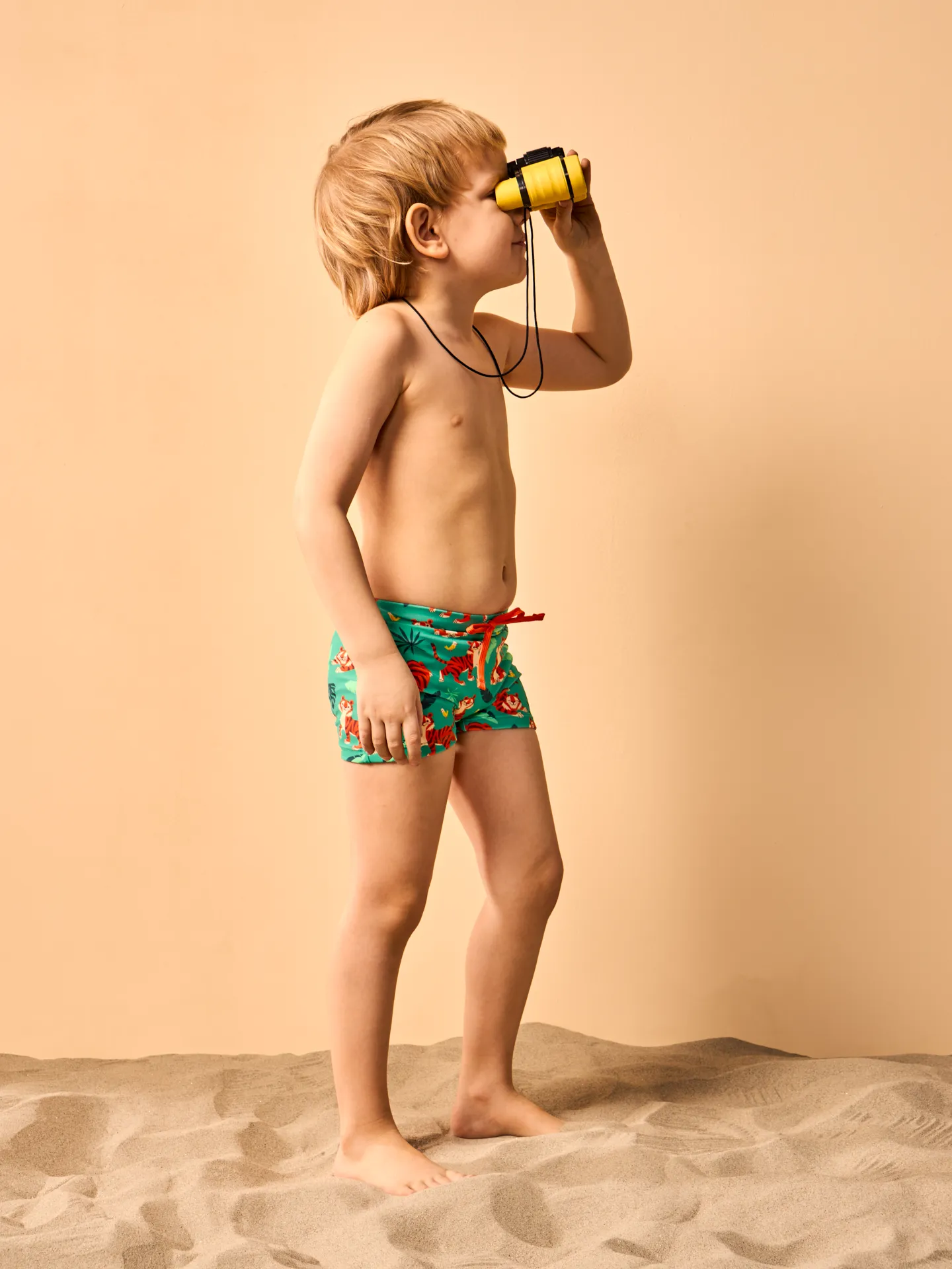 Lustige elastische Badeshorts für Kinder Tiger im Dschungel - Image 2