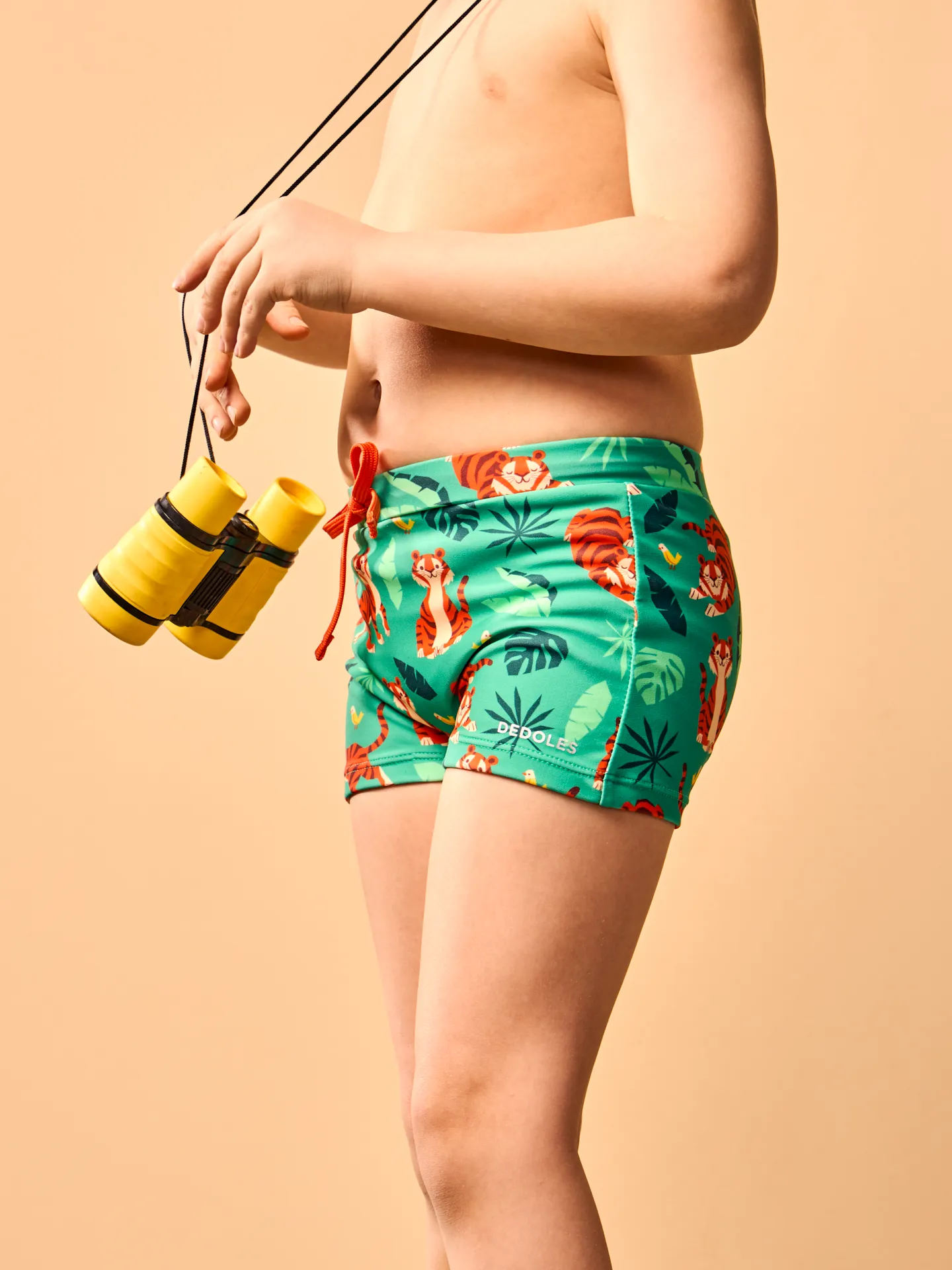 Lustige elastische Badeshorts für Kinder Tiger im Dschungel - Image 3