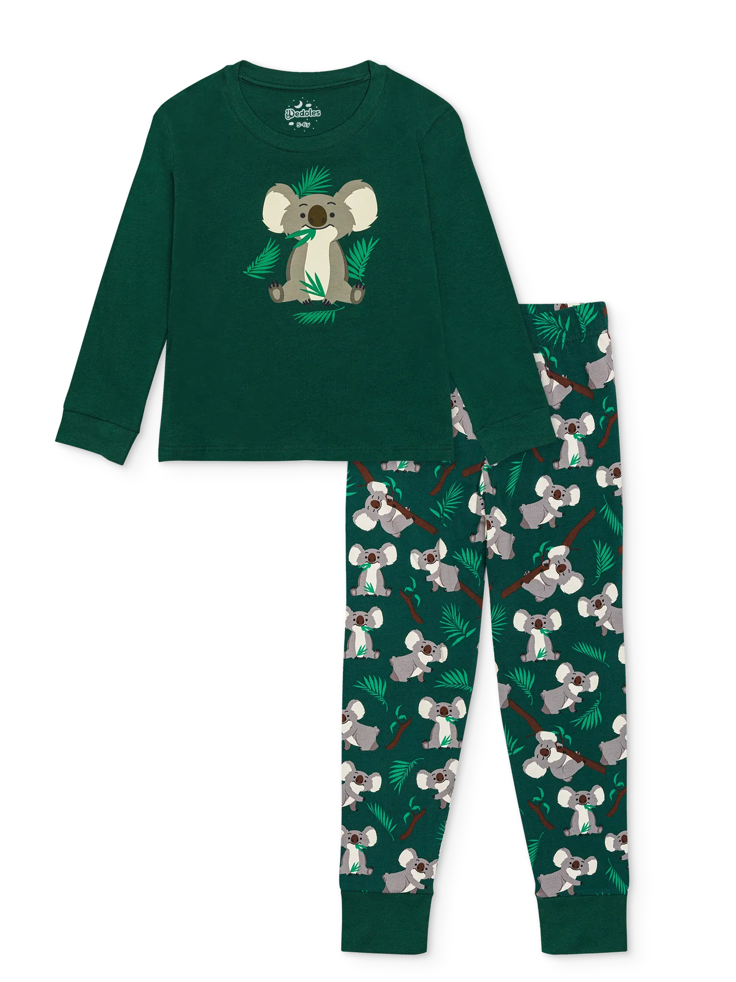 Lustiger Pyjama für Kinder Koala und Blätter