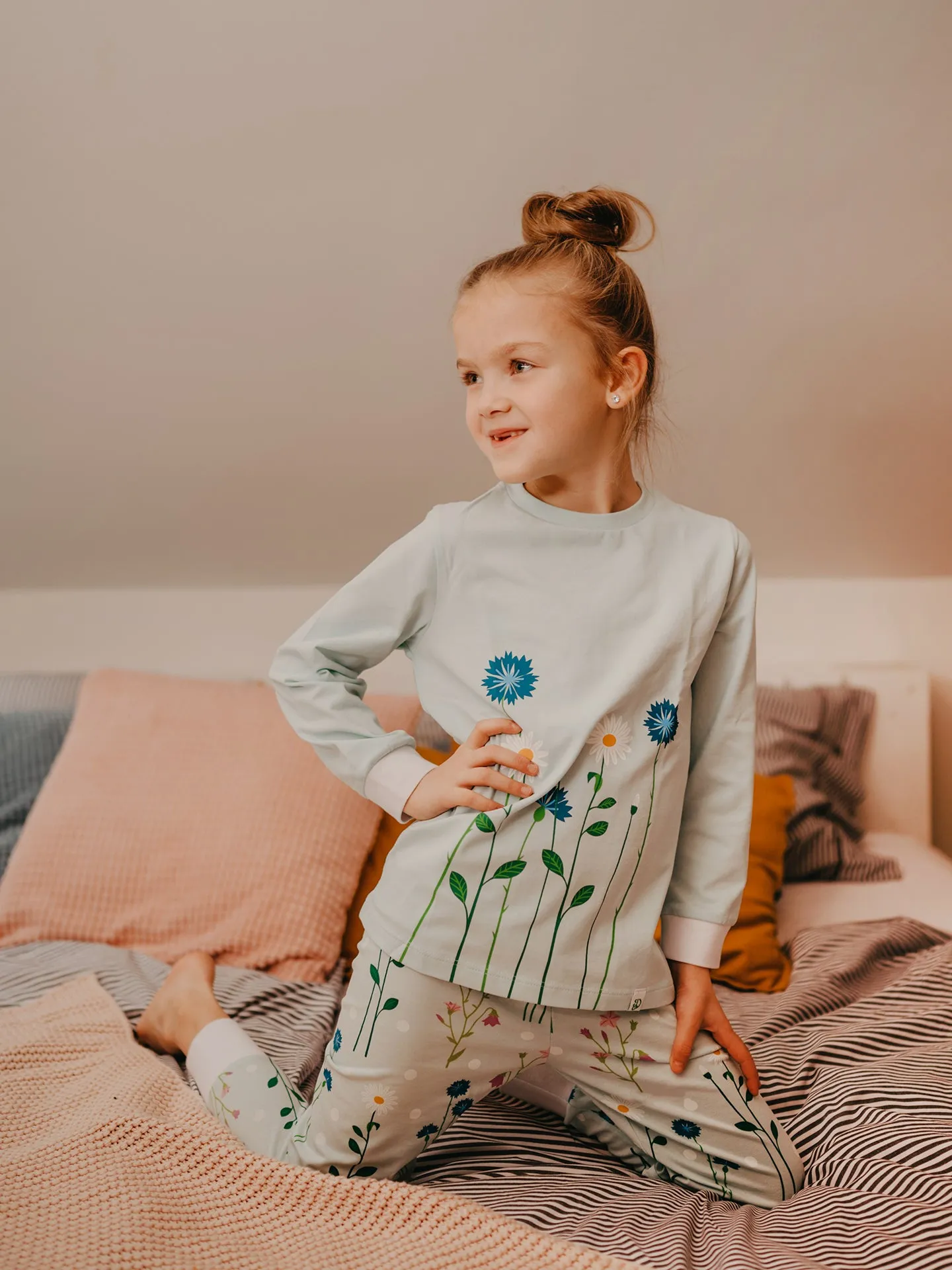 Lustiger Pyjama für Kinder Wiesenblumen - Image 6